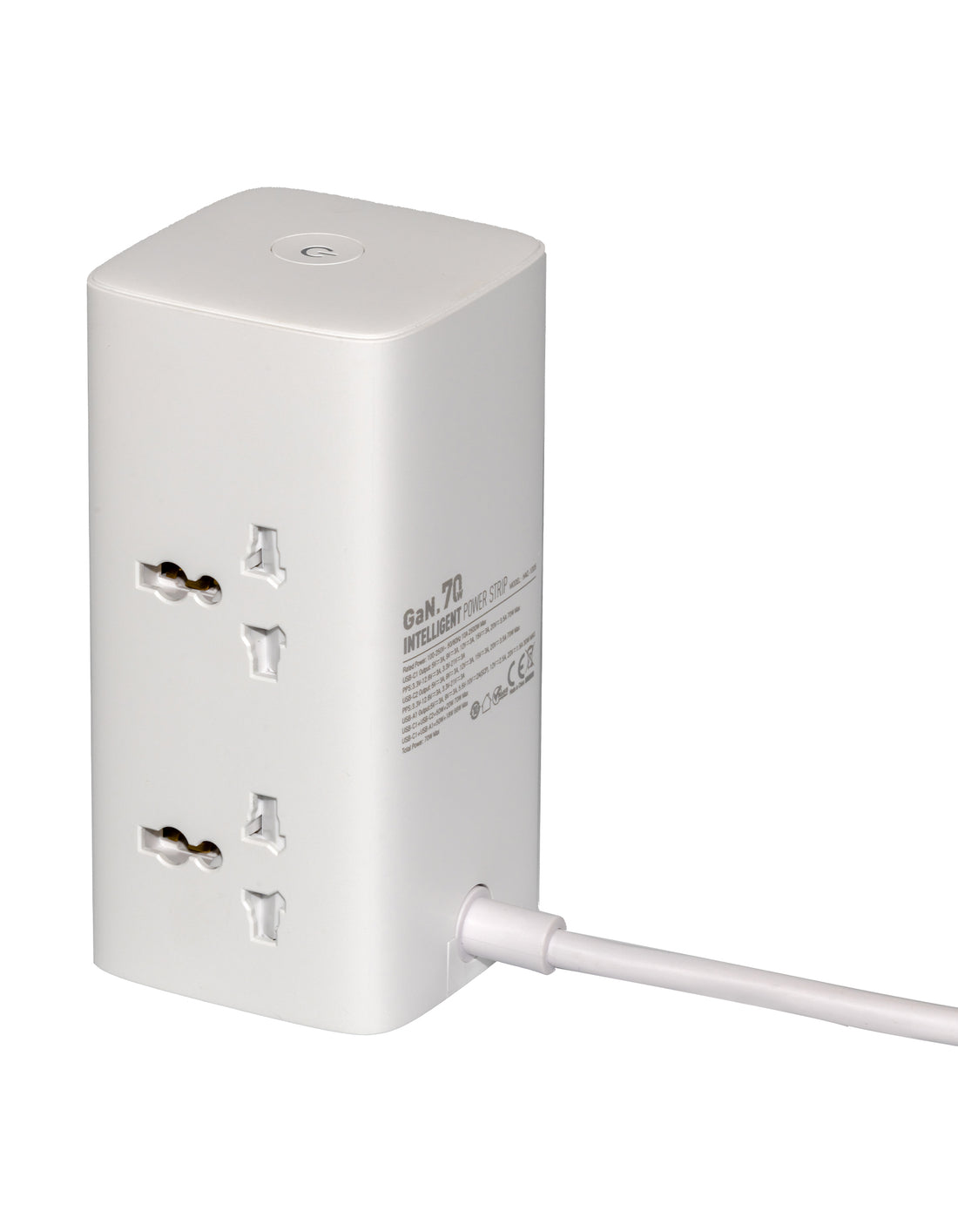 70W Tower Power Strip with Wireless Charging