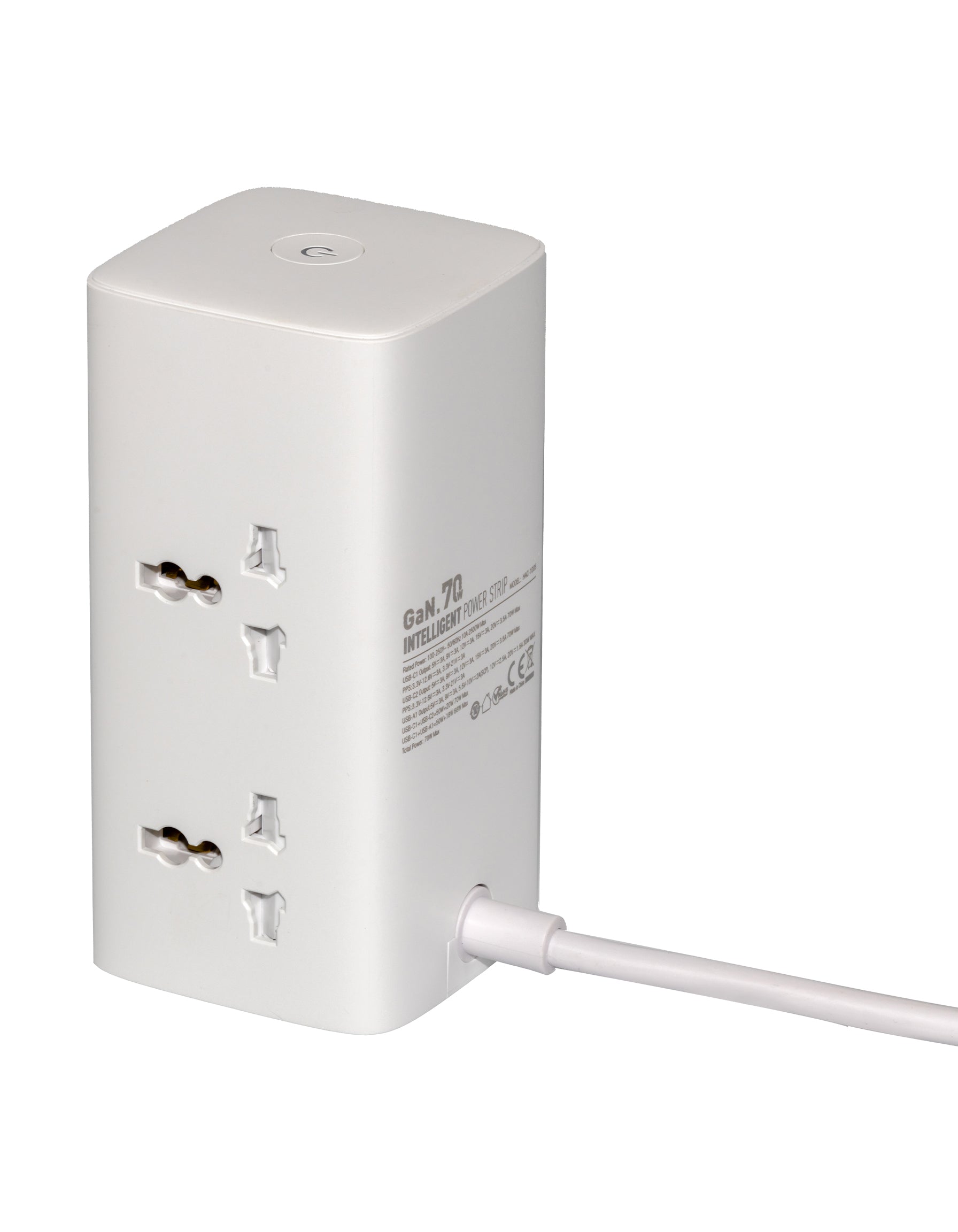 70W Tower Power Strip with Wireless Charging