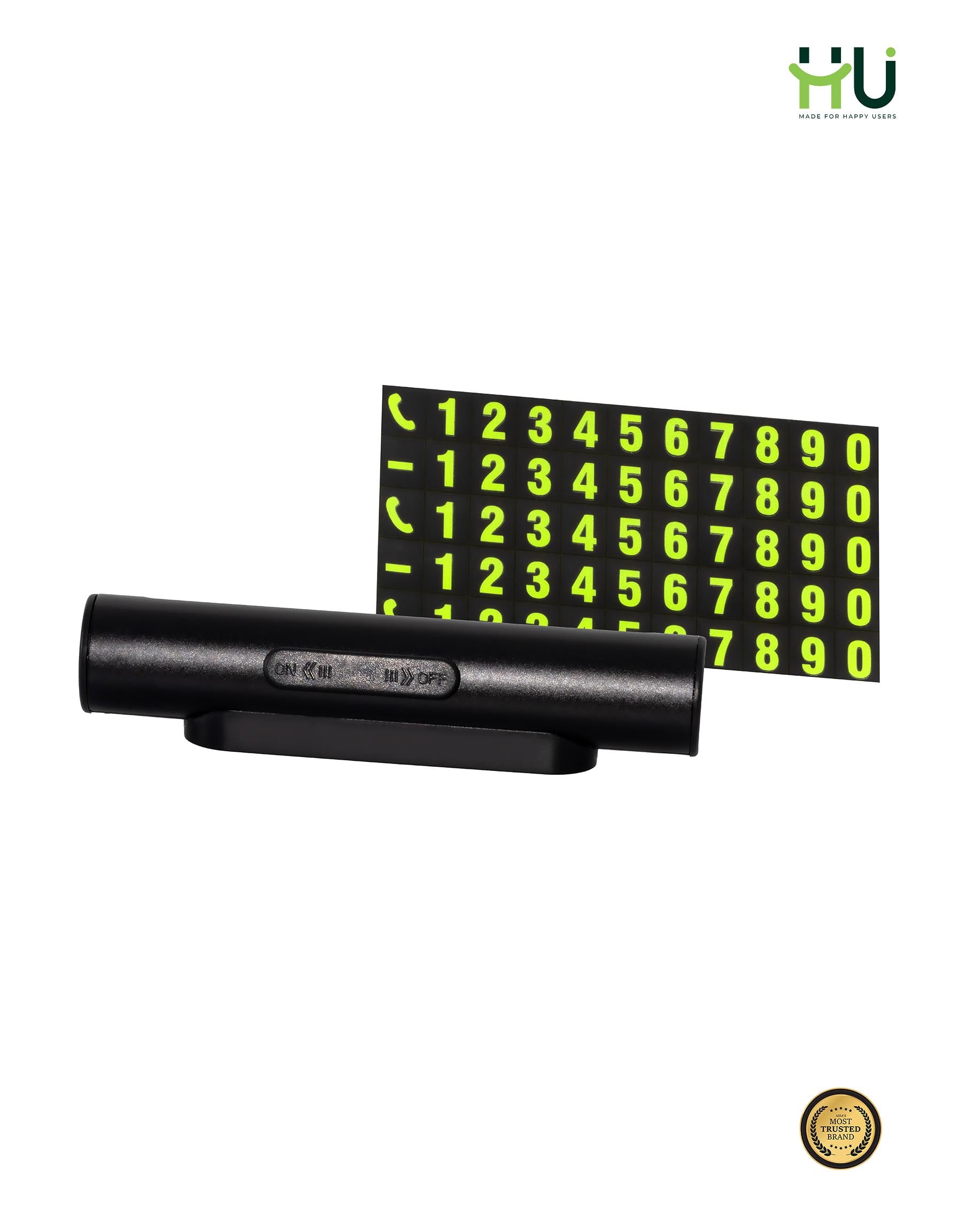 HU Luminous Parking Number Plate