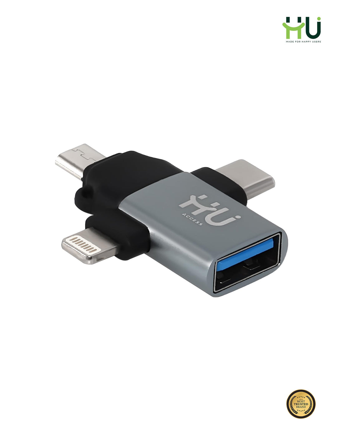 HU 3-in-1 OTG USB Adapter