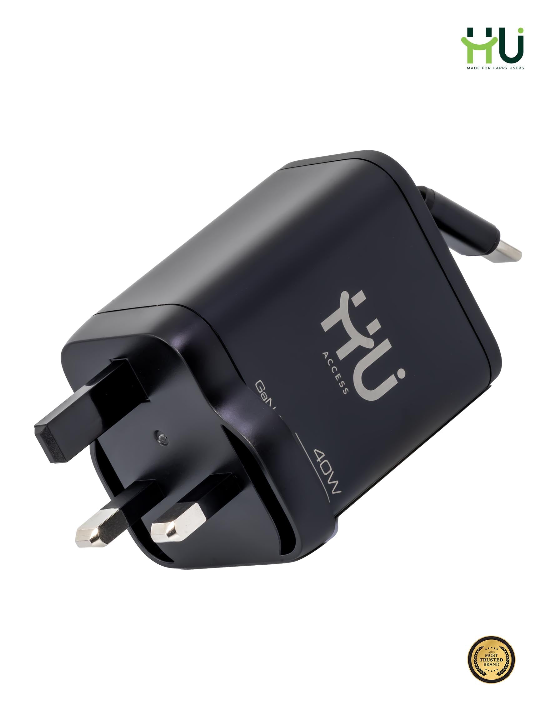 HU 40W GaN Charger with Cable
