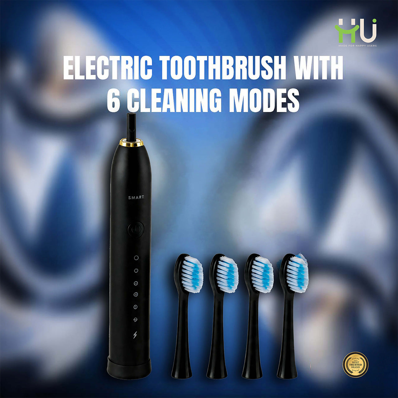 Sonic Electric Toothbrush (6 Cleaning Modes)-Black
