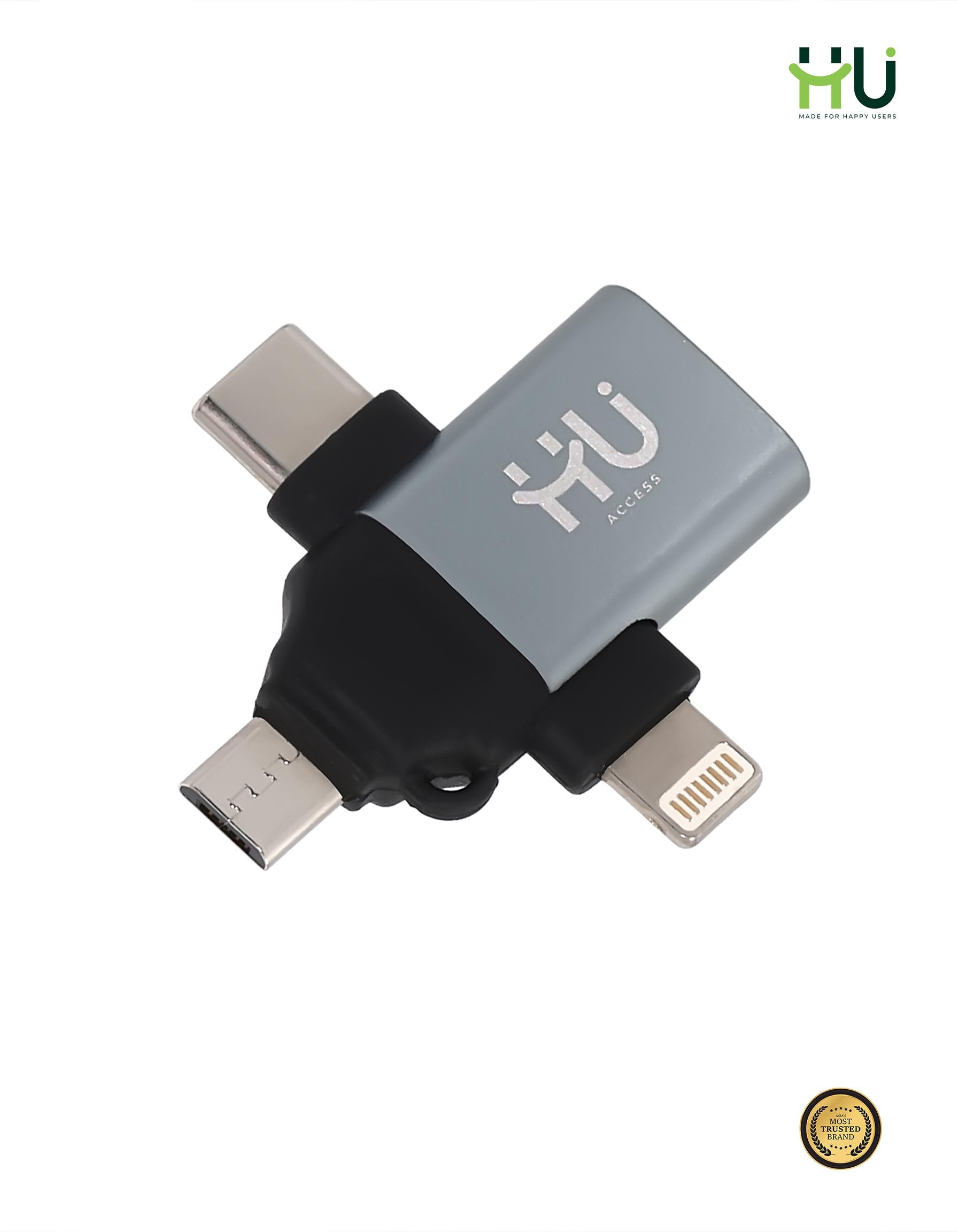 HU 3-in-1 OTG USB Adapter