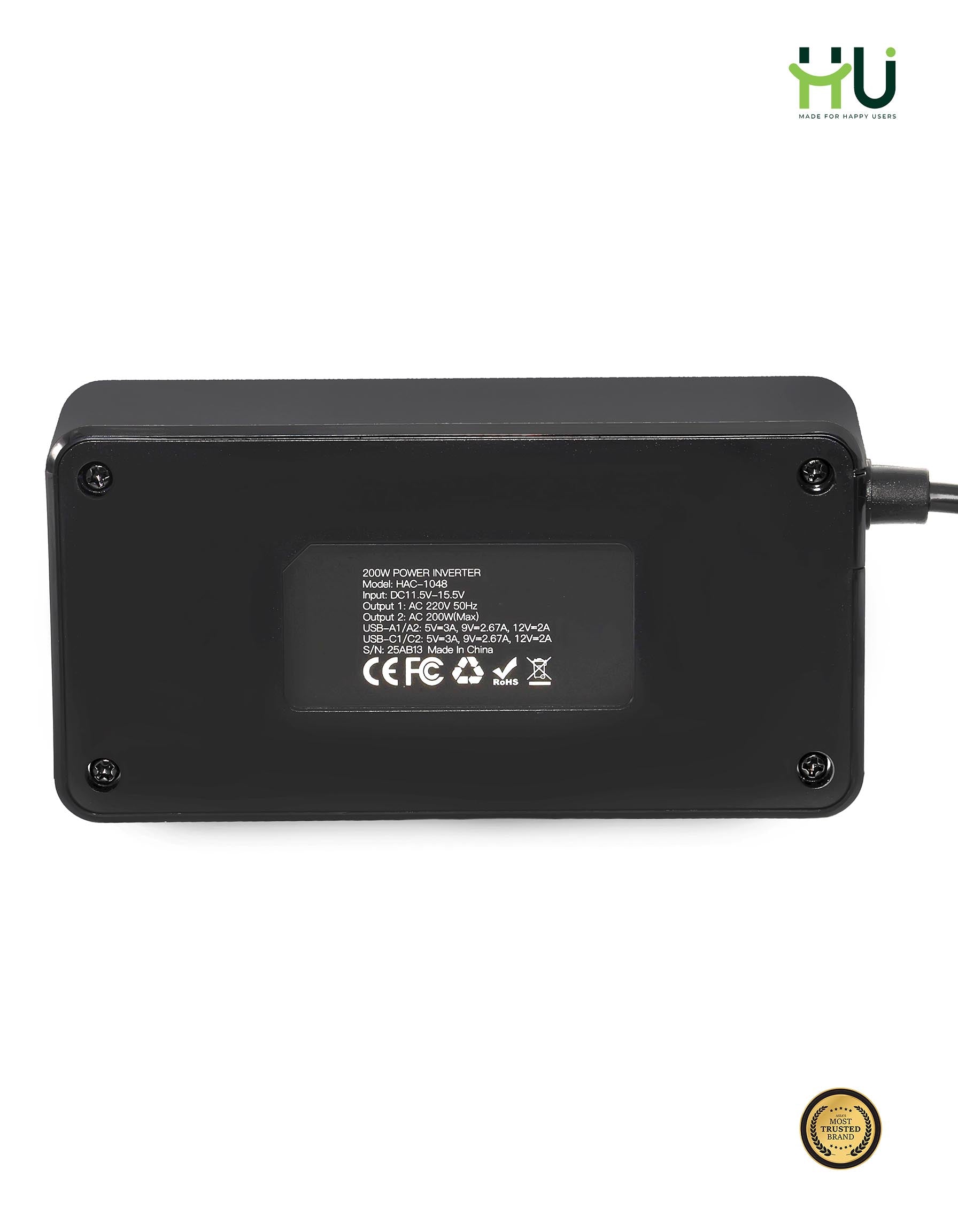 HU 200W Car Power Inverter
