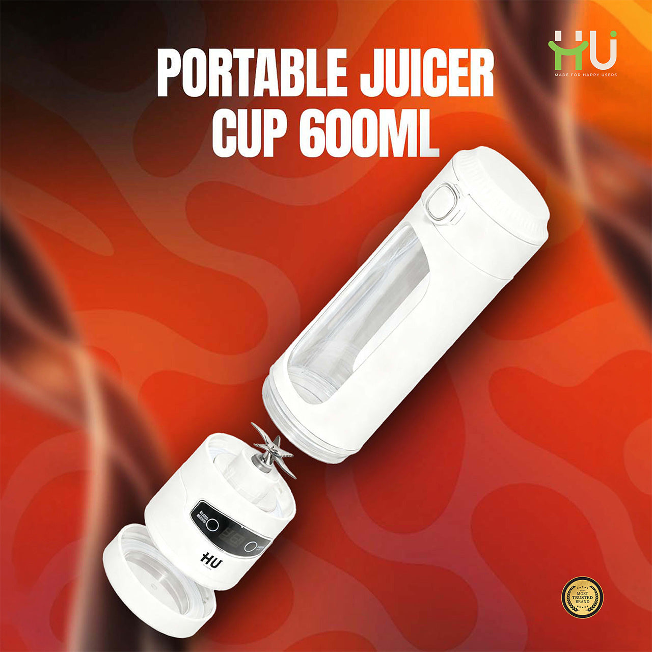 Rechargeable Portable Smoothie Blender(600ml)-White