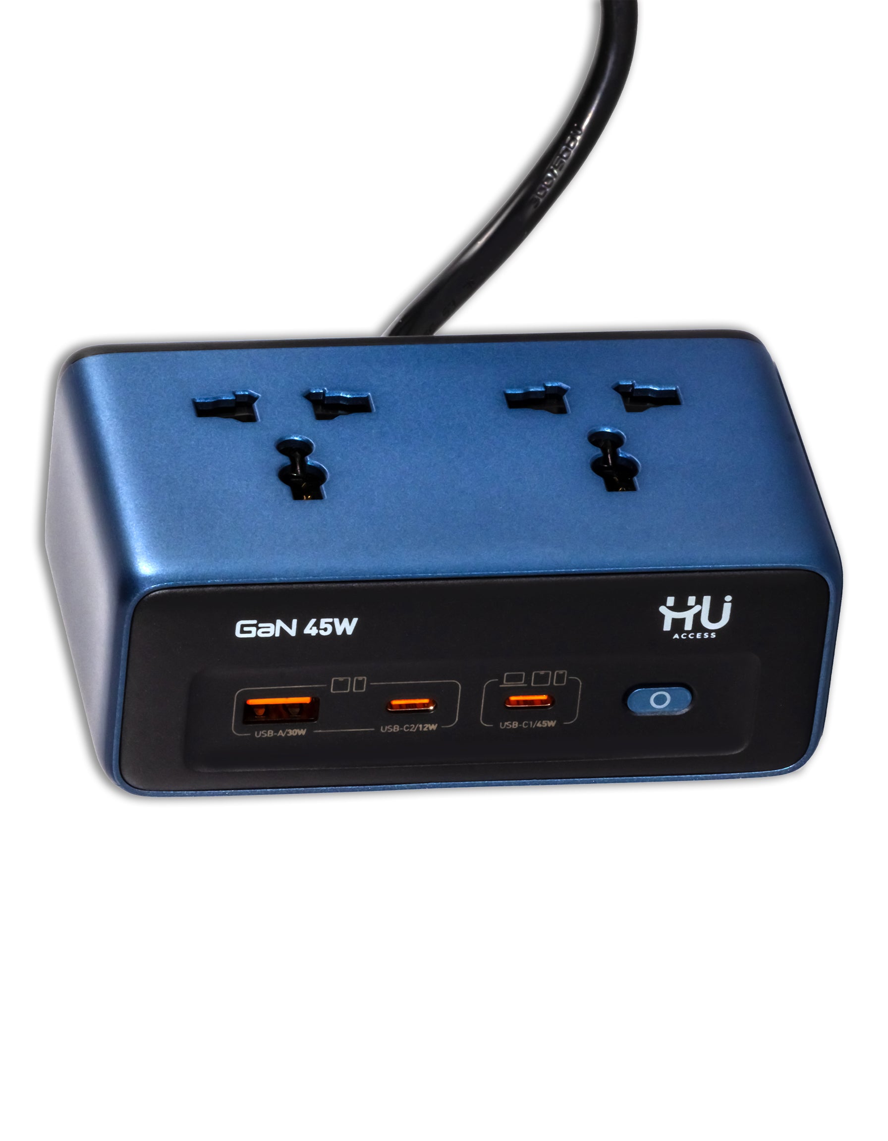 45W GaN Desktop Power Strip with USB Fast Charging