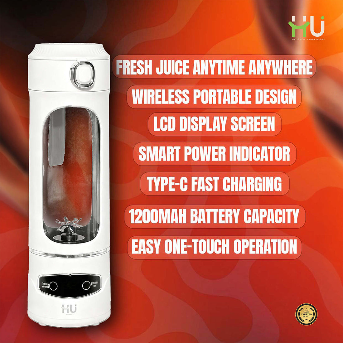 Rechargeable Portable Smoothie Blender(600ml)-White