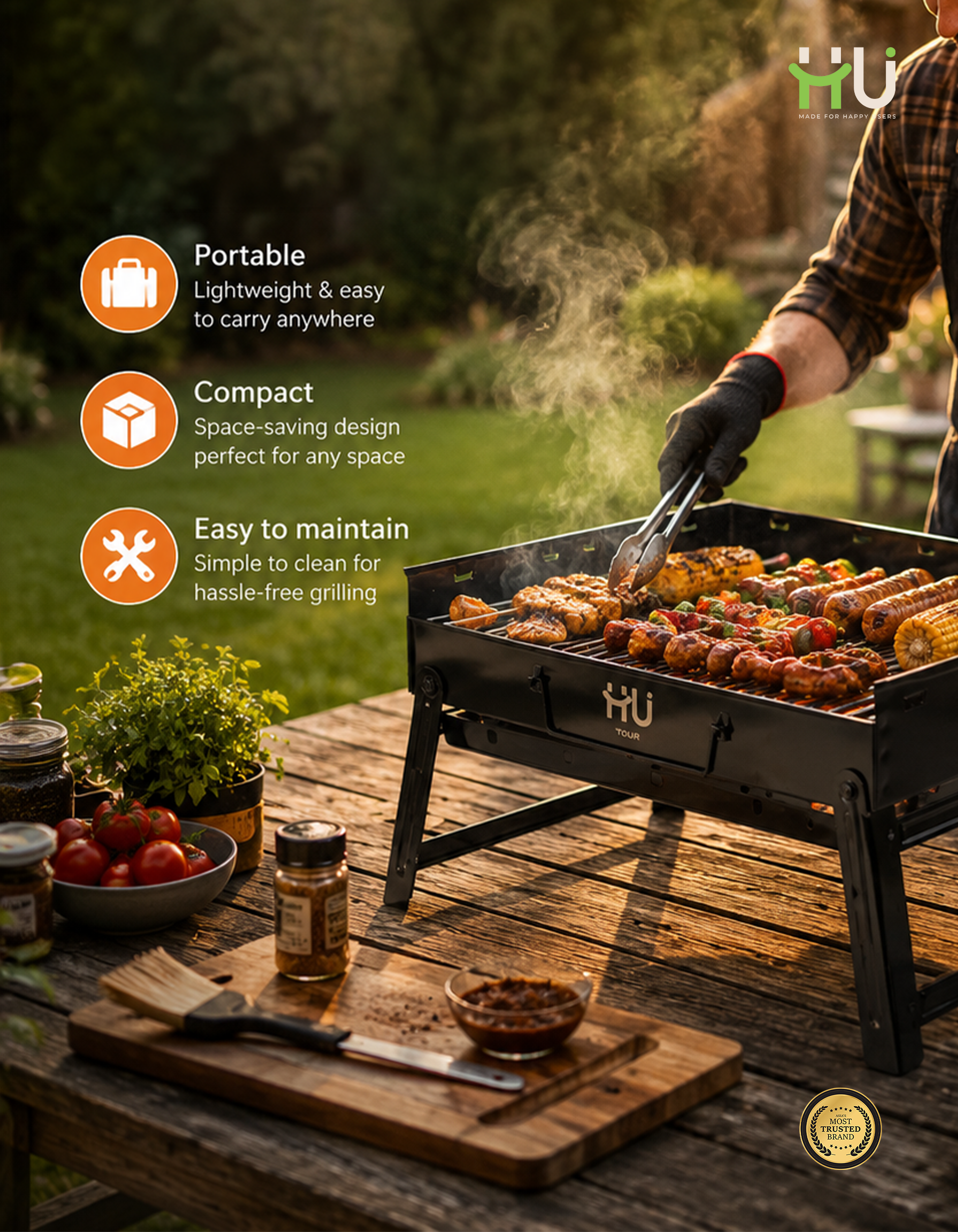 Portable Charcoal BBQ Grill
