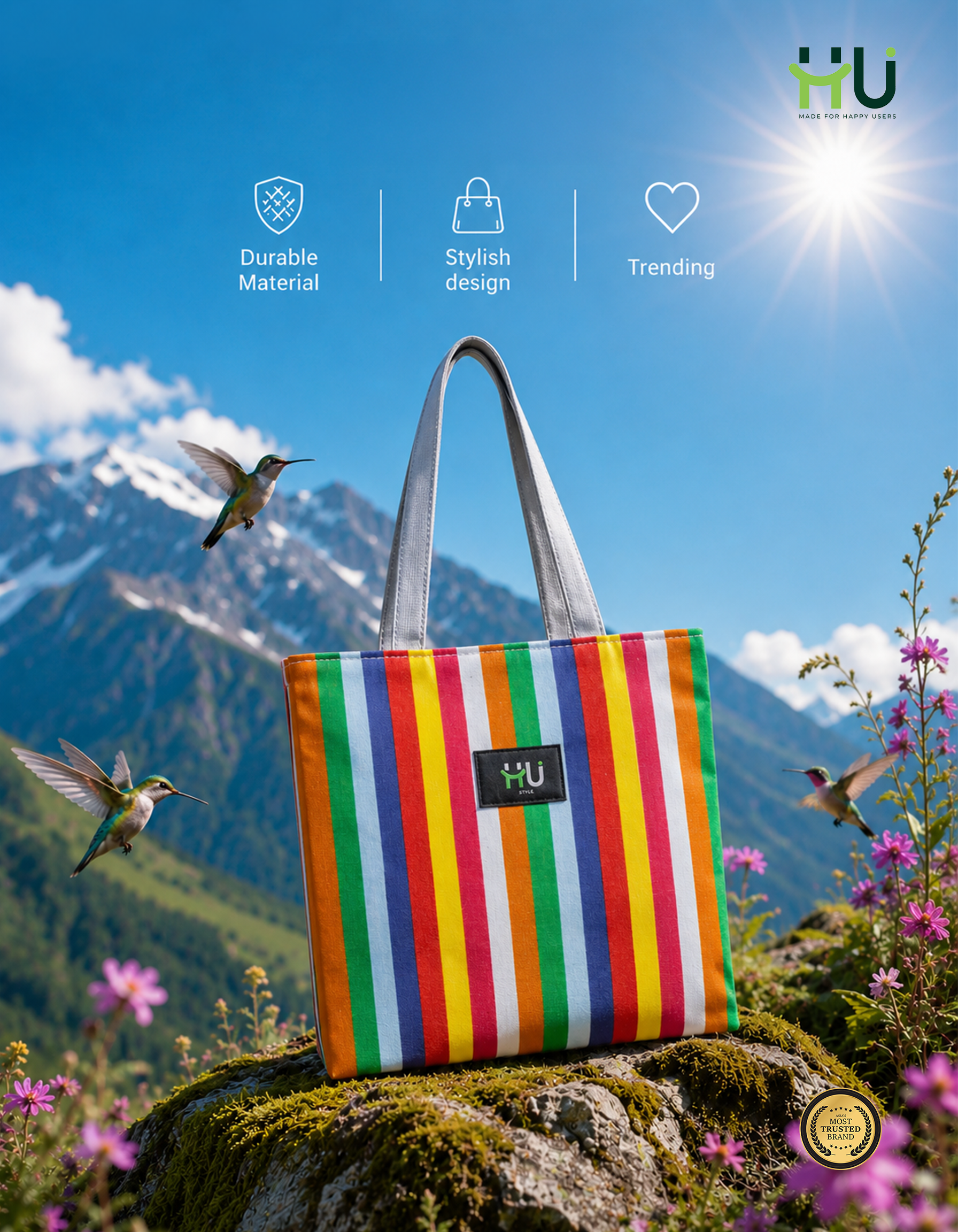 HU Zebra Fashion Shoulder Bag