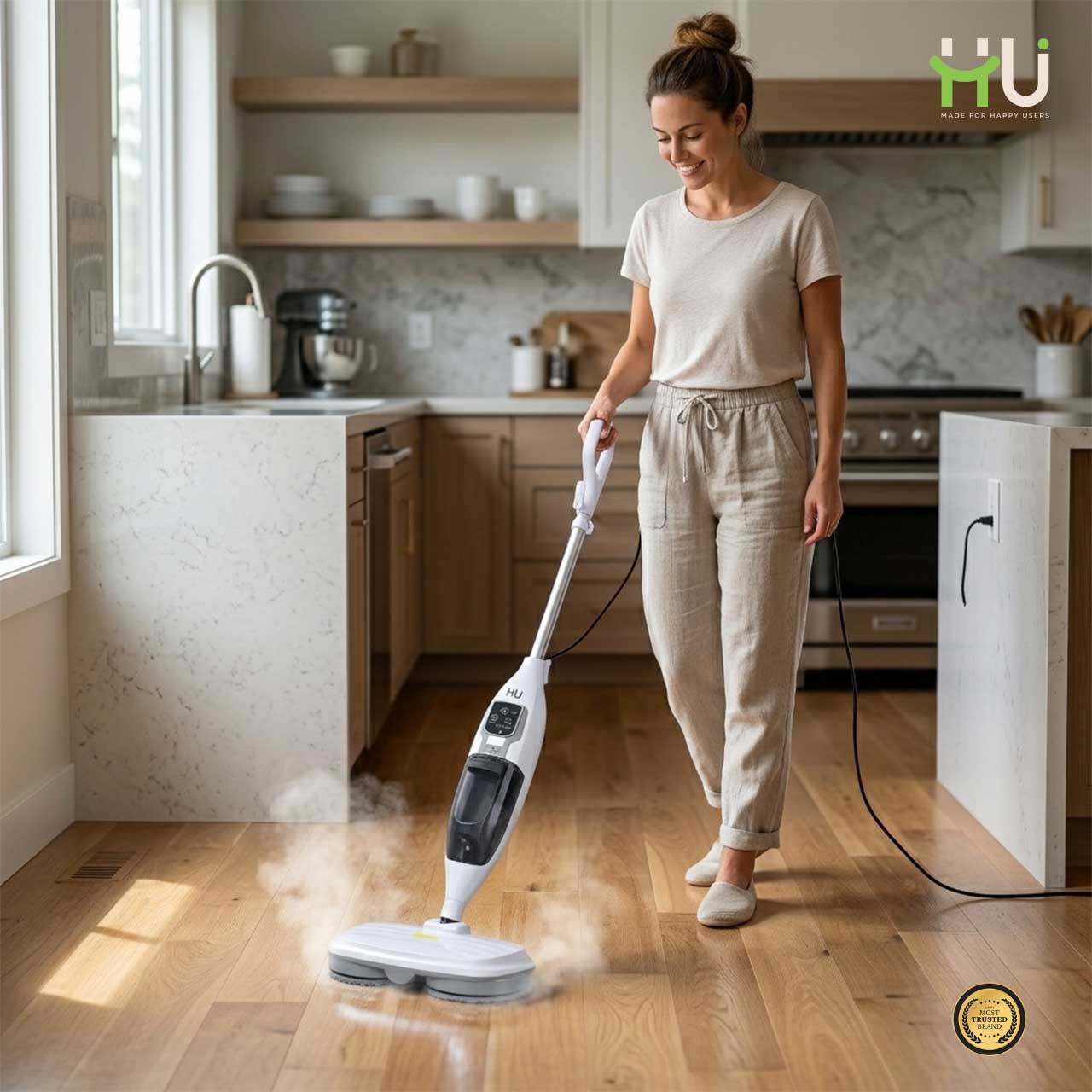 HU Steam Mop Cleaner 1200W – Multi-Surface Floor Steam Cleaner