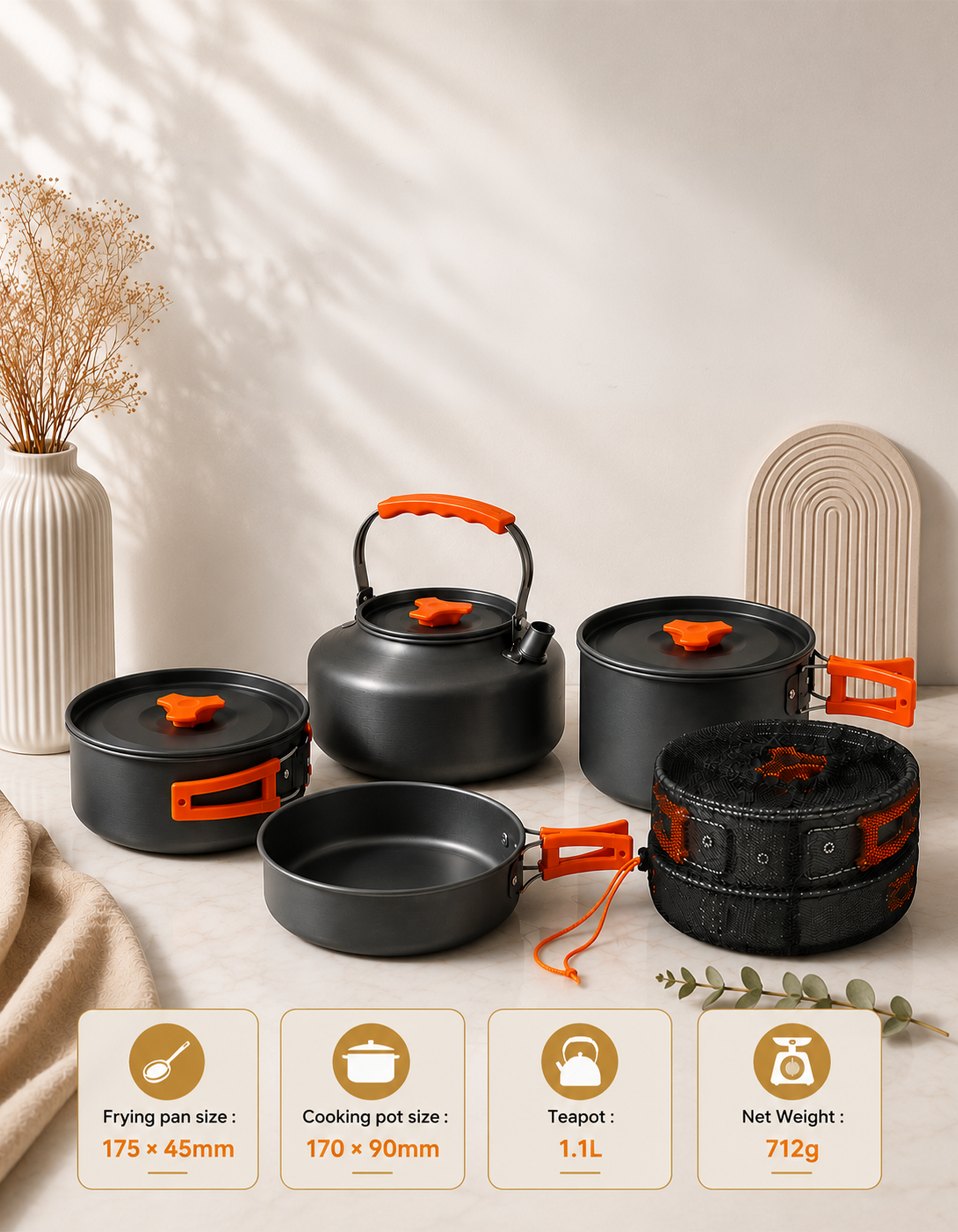 Aluminum Camping Cookware Set