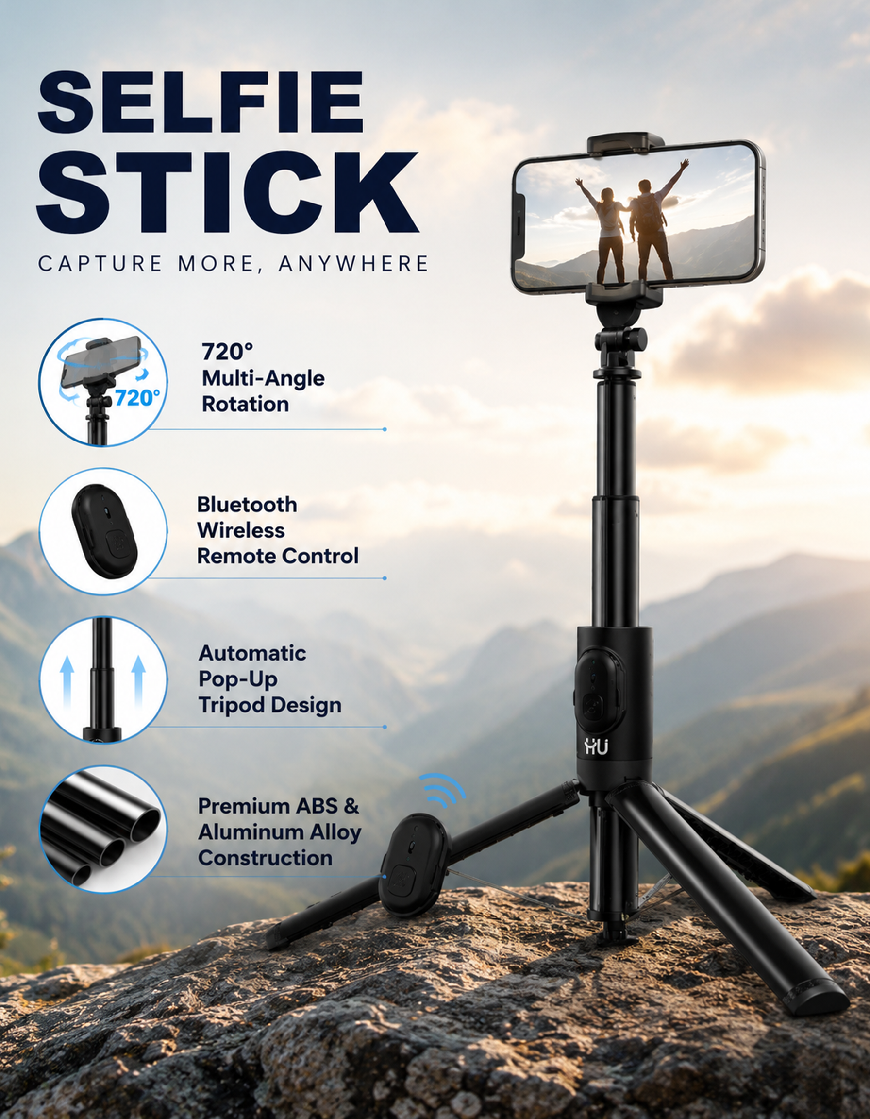 Bluetooth Selfie Stick Tripod