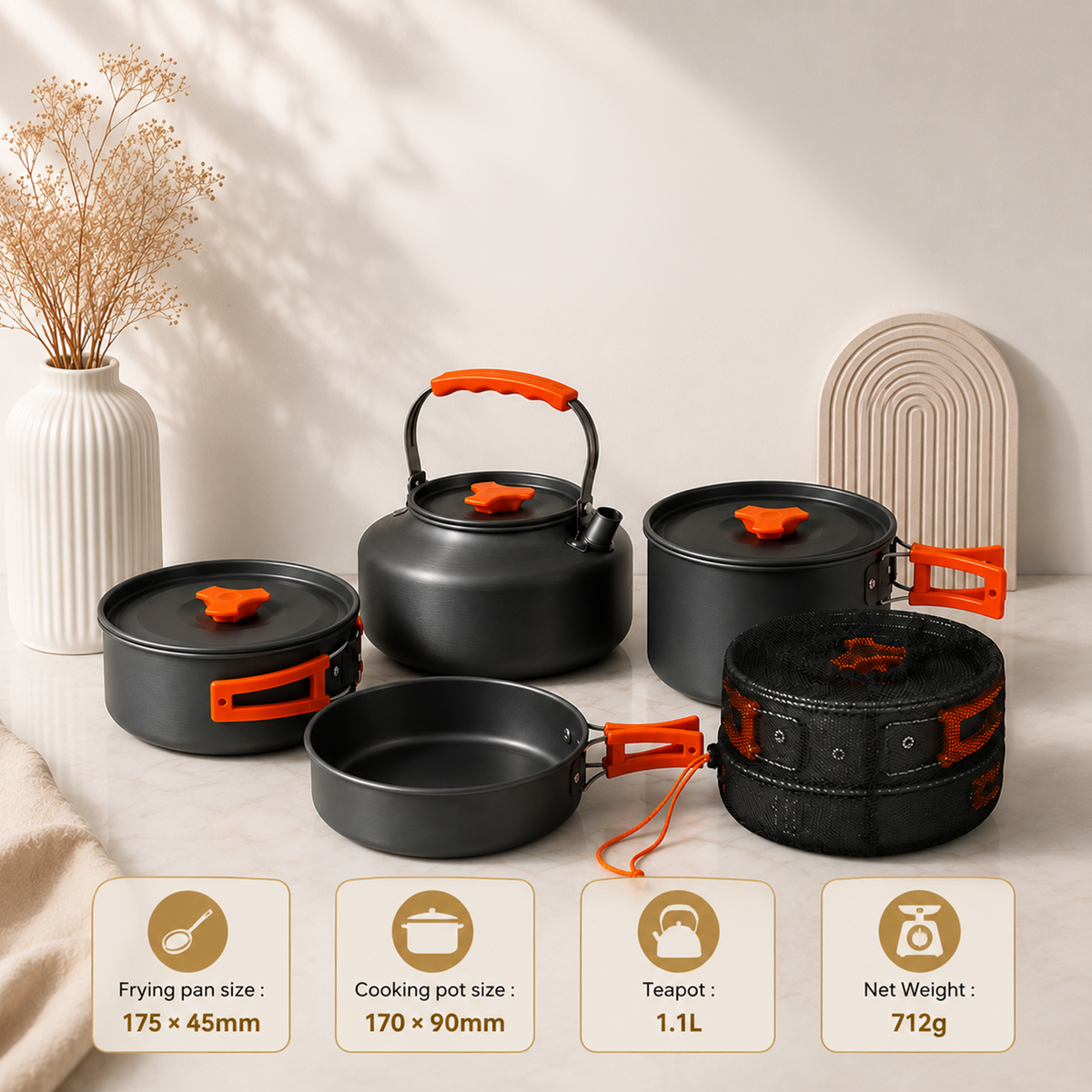 Aluminum Camping Cookware Set