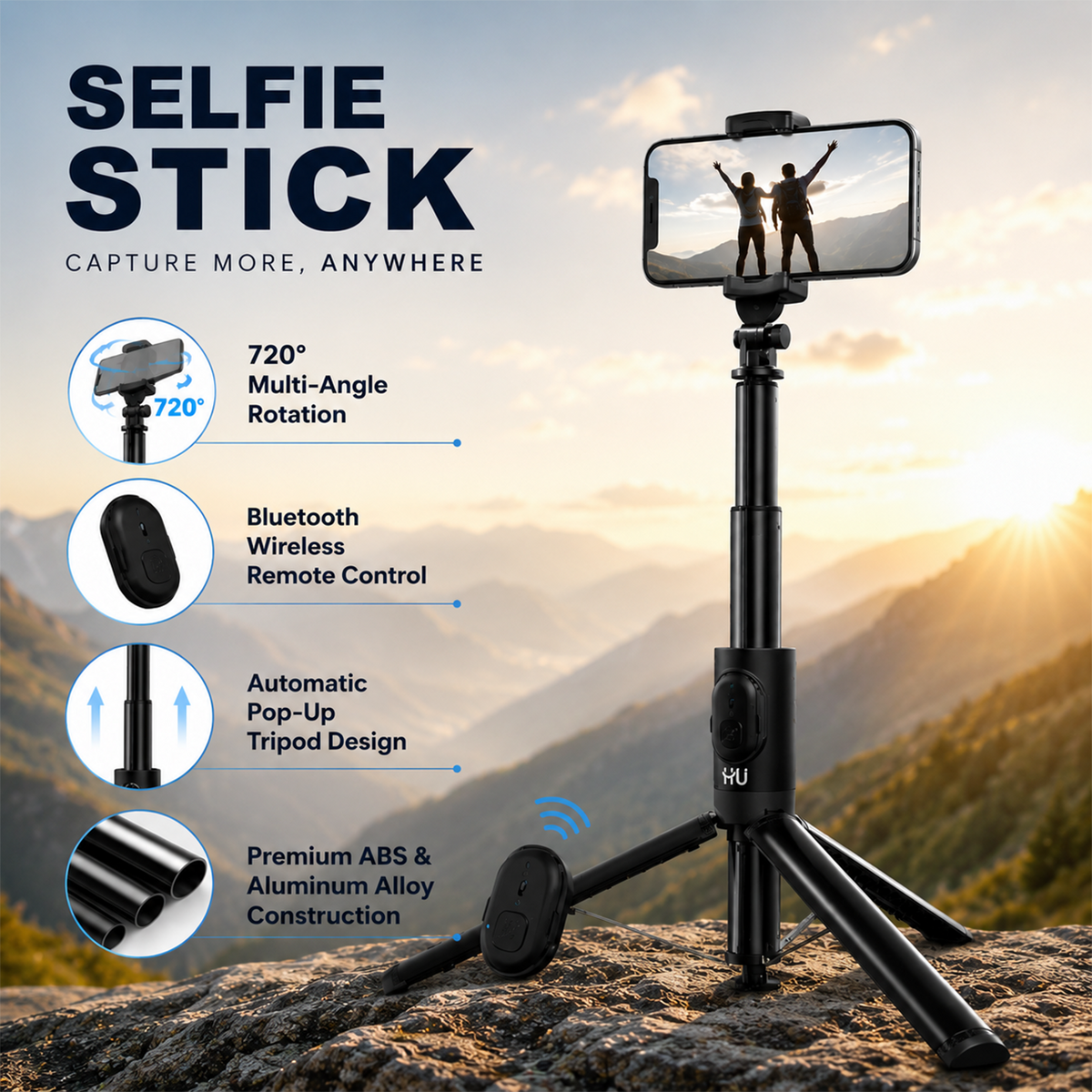 Bluetooth Selfie Stick Tripod