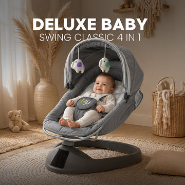 Electric Baby Swing with Bluetooth Music, Remote Control & 5-Speed Rocking
