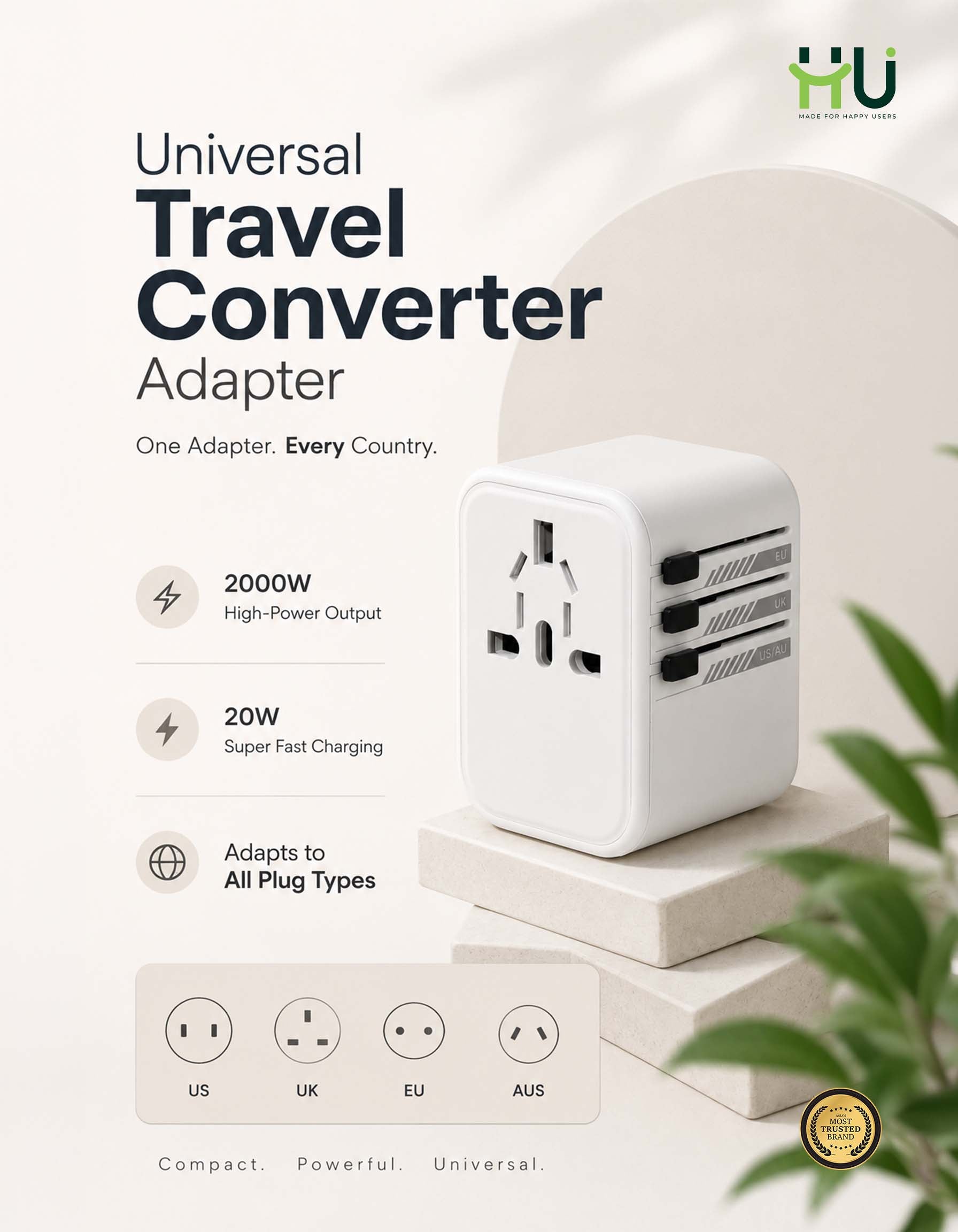 20W Universal Travel Adapter