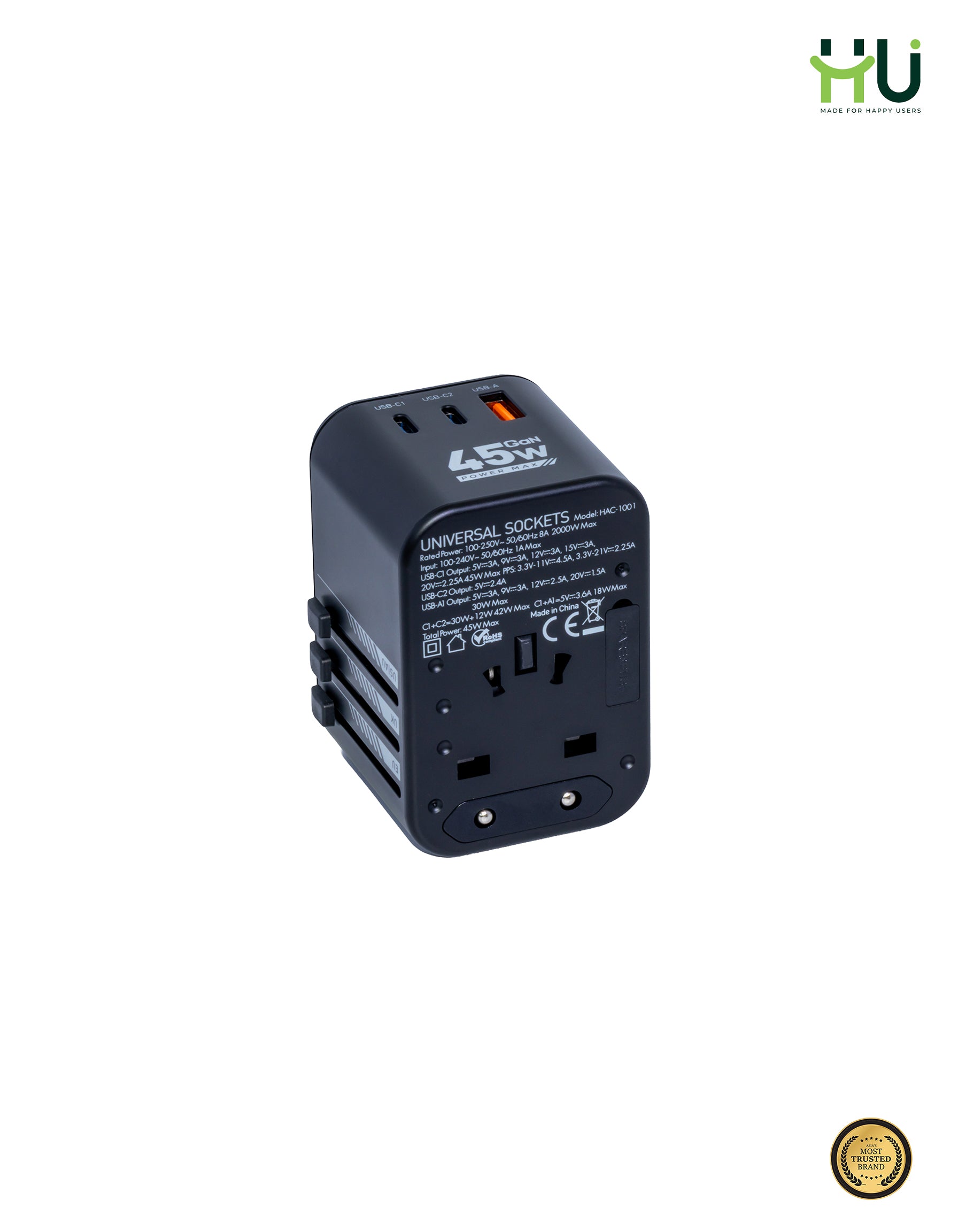 HU Universal Travel Adapter