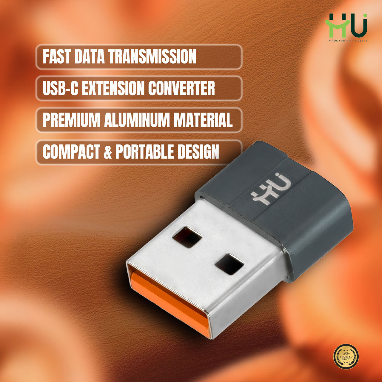 USB-C Male to Female Adapter