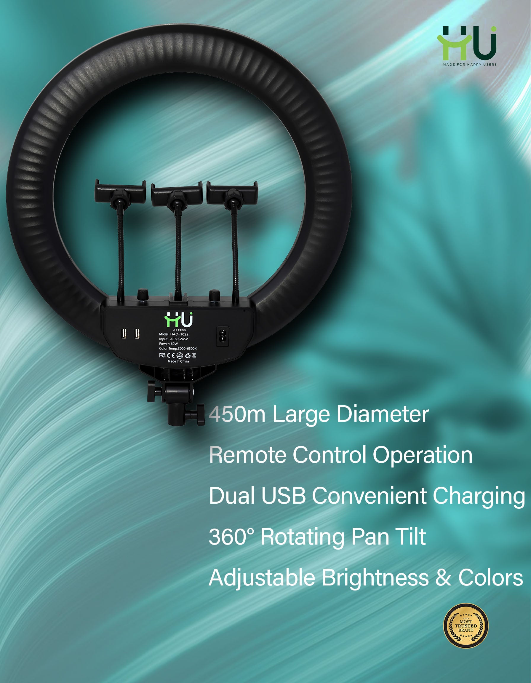RGB LED Soft Ring Light 450mm