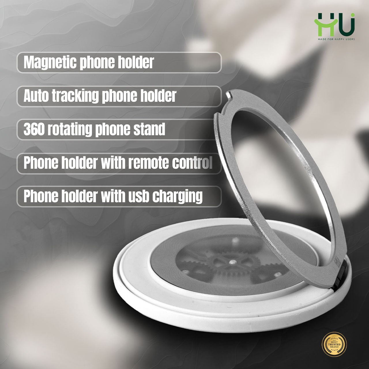 Snap.Hold.Go Magnetic Phone Grip with Auto Tracking