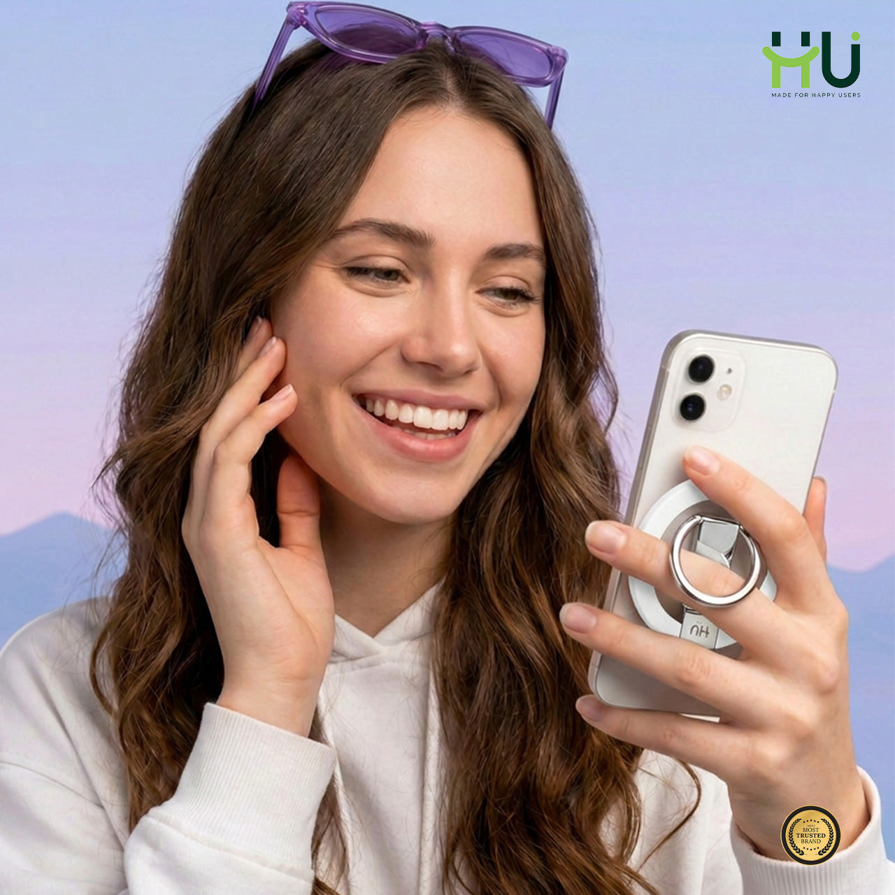 360° Magnetic Phone Holder Stand-White