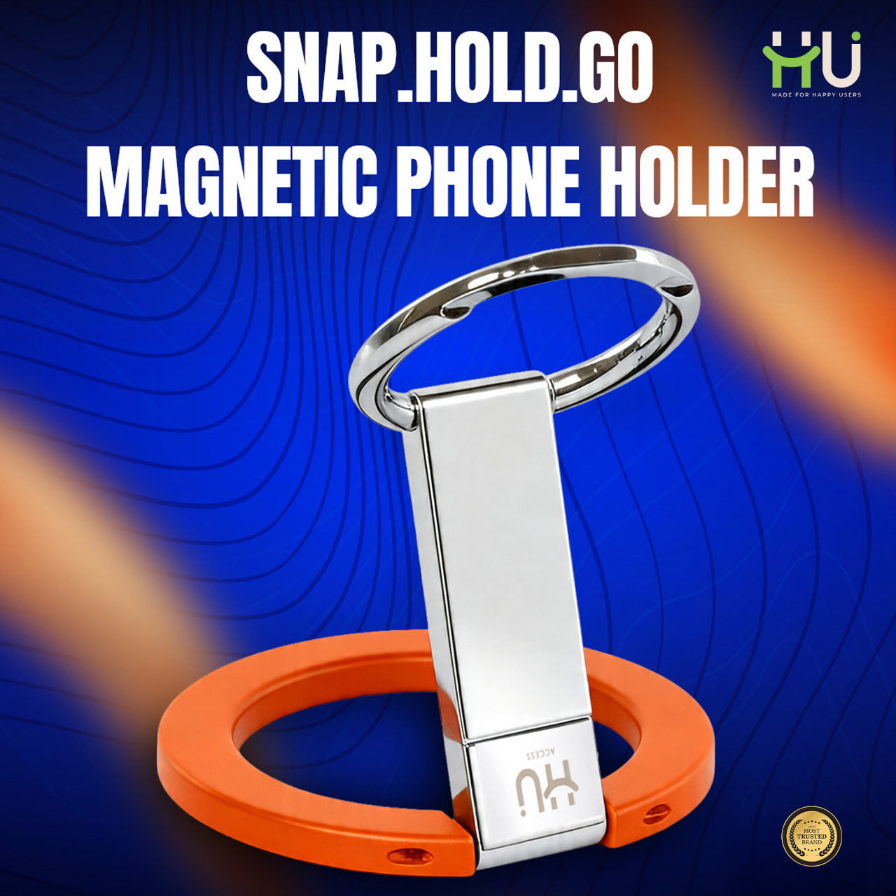 360° Magnetic Phone Holder Stand-Orange
