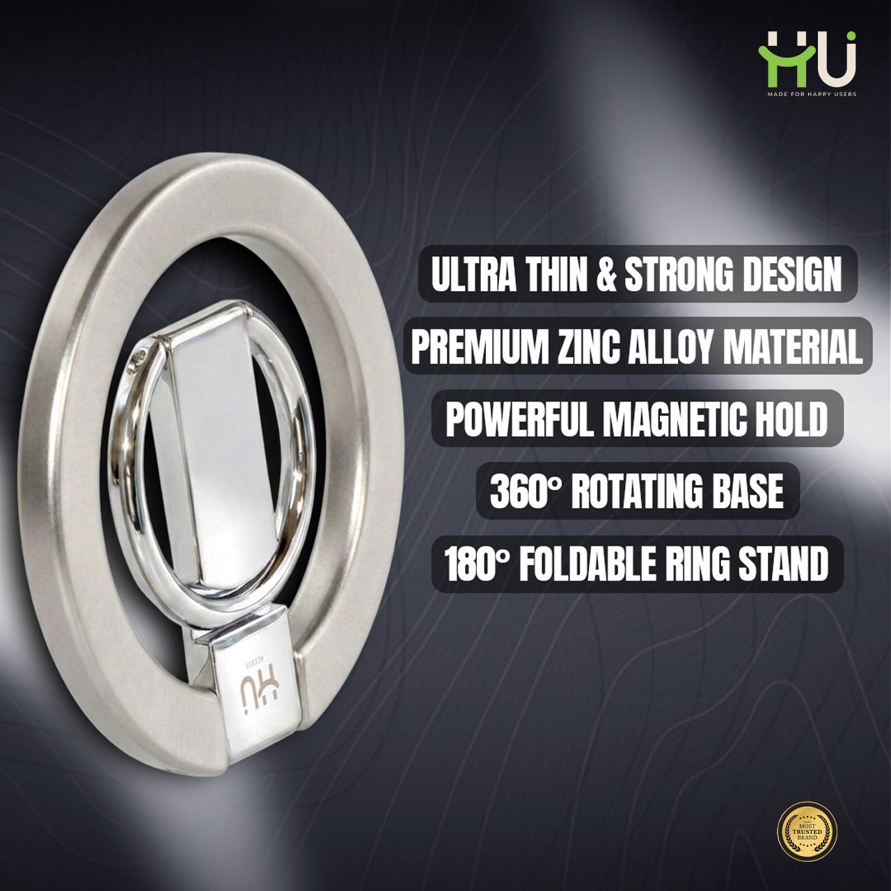 360° Magnetic Phone Holder Stand-Platinum