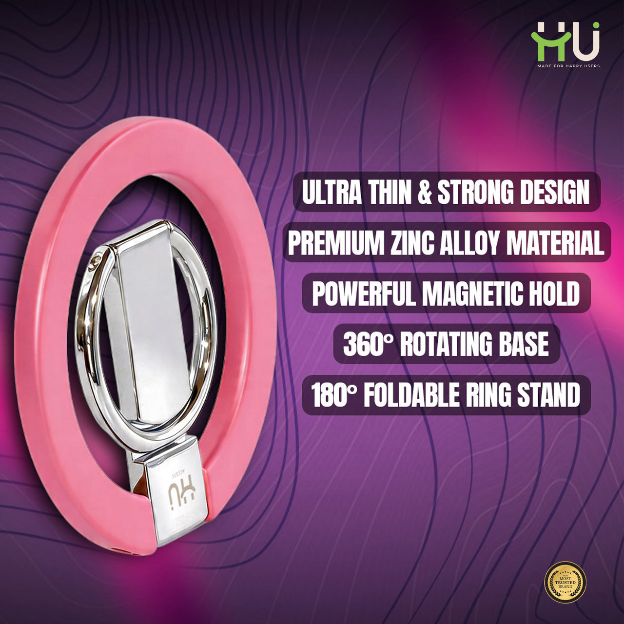 360° Magnetic Phone Holder Stand-Pink