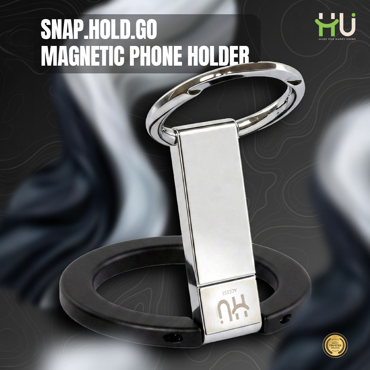 360° Magnetic Phone Holder Stand-Black