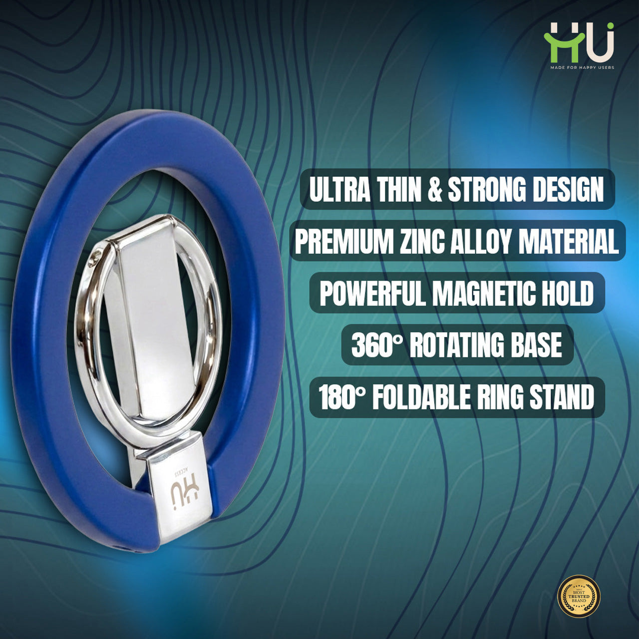 360° Magnetic Phone Holder Stand-Blue