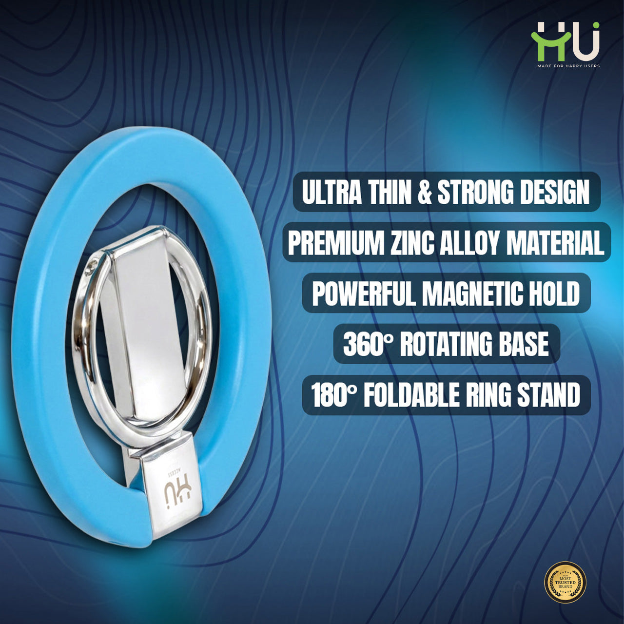 360° Magnetic Phone Holder Stand-Sky Blue