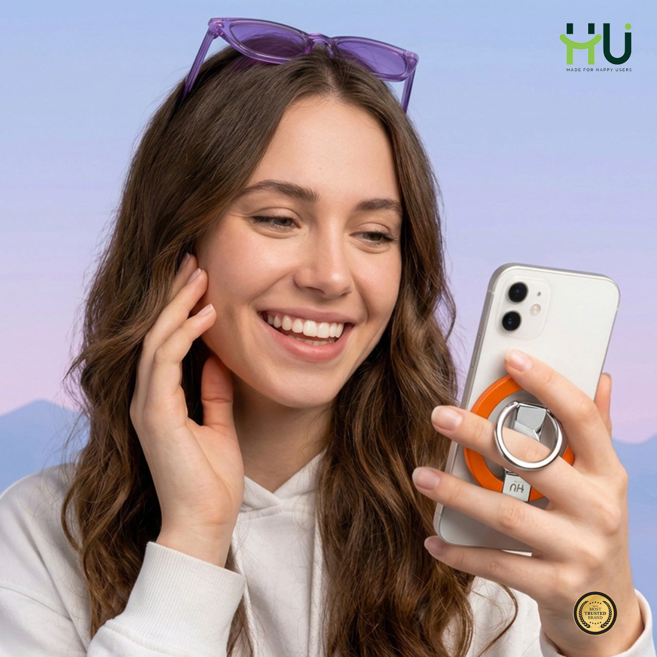 360° Magnetic Phone Holder Stand-Orange