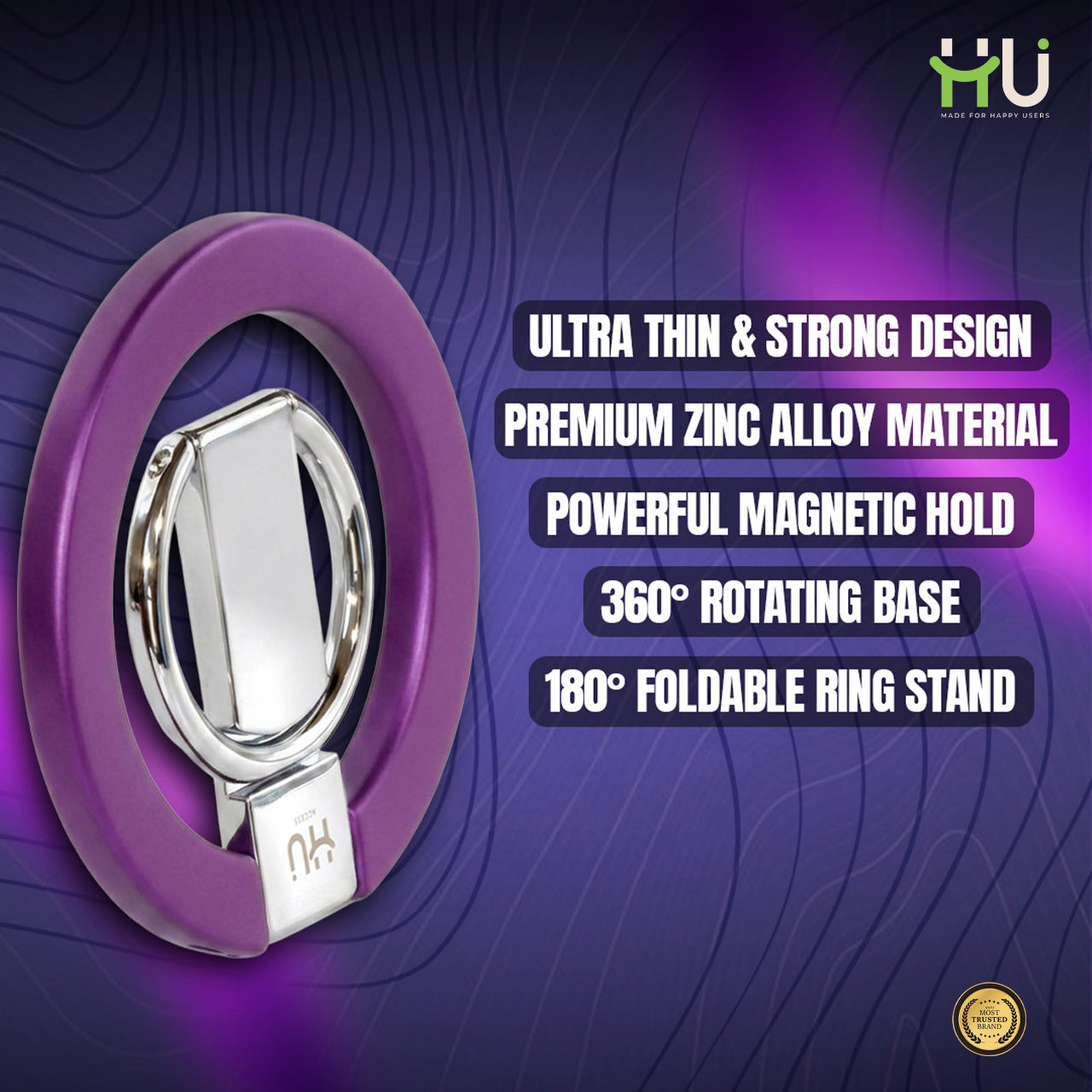 360° Magnetic Phone Holder Stand-Purple