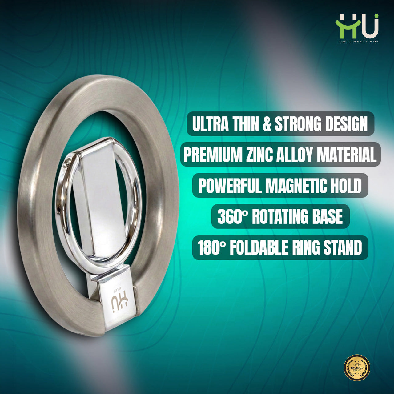 360° Magnetic Phone Holder Stand-Titanium