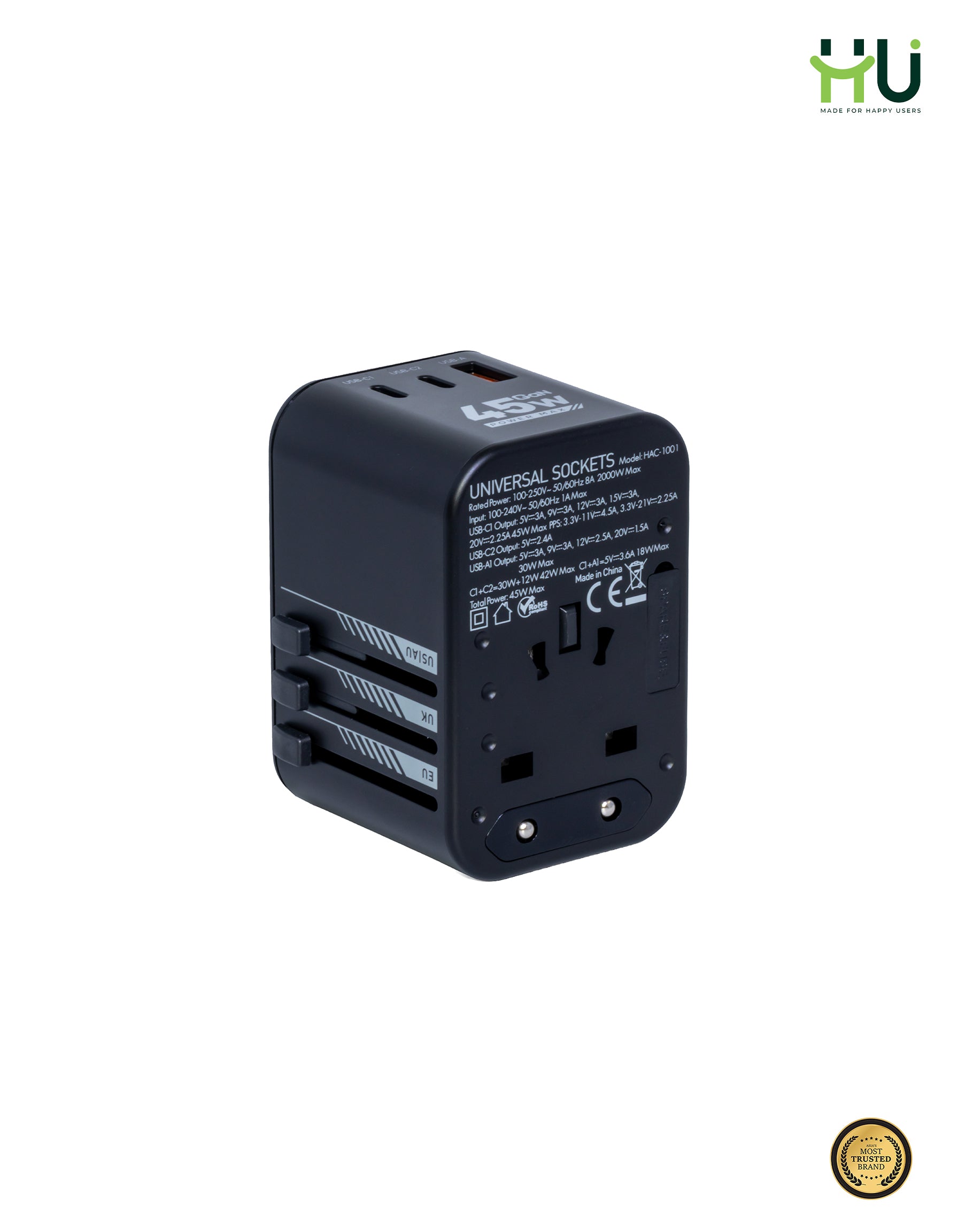 HU Universal Travel Adapter
