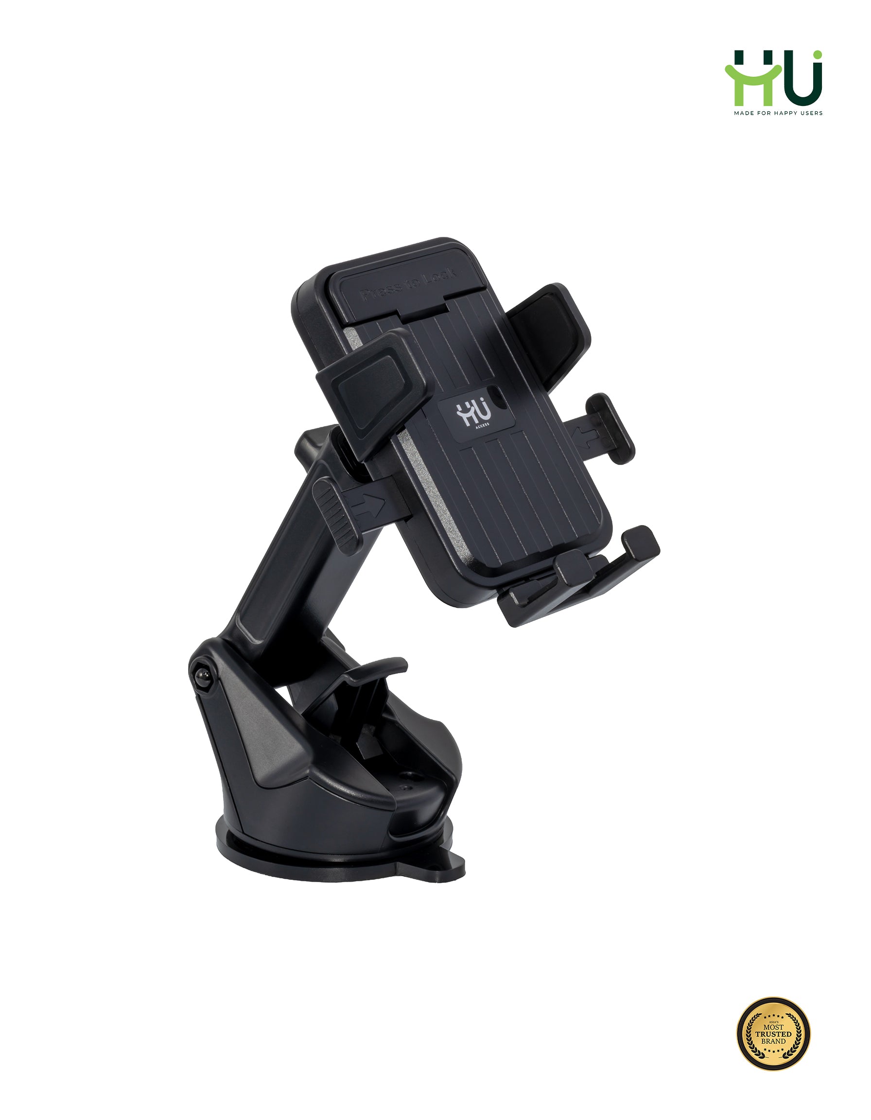 HU Press-Lock Car Phone Holder