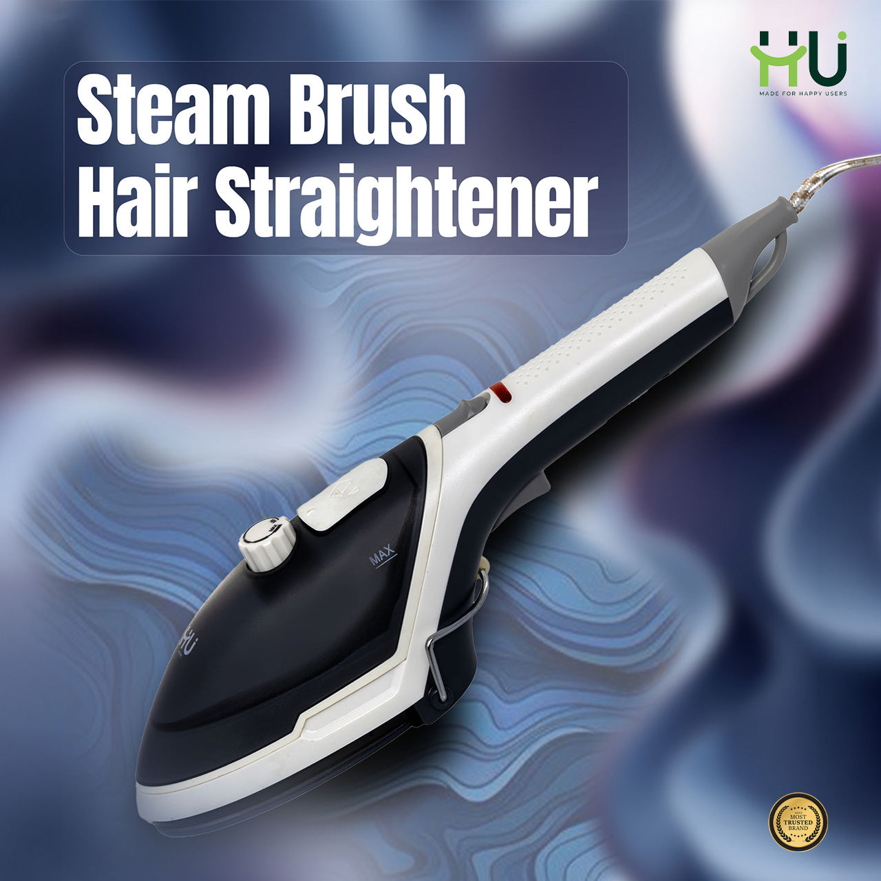 Steam Brush Hair Straightener with Ceramic Coating