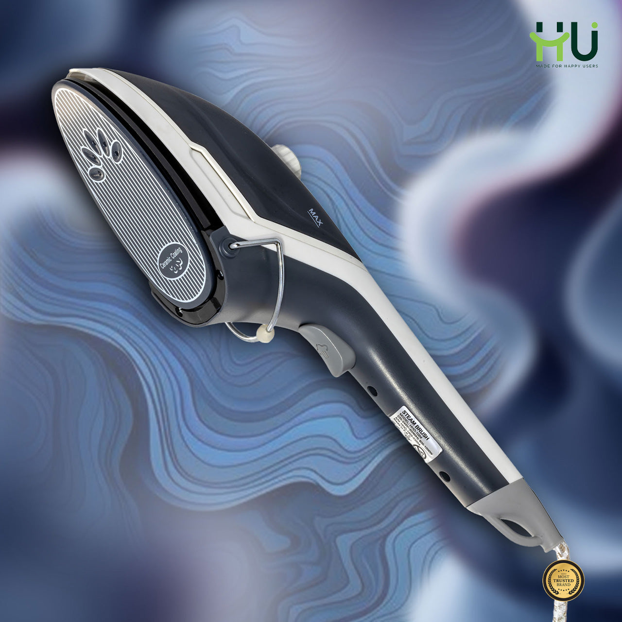 Steam Brush Hair Straightener with Ceramic Coating