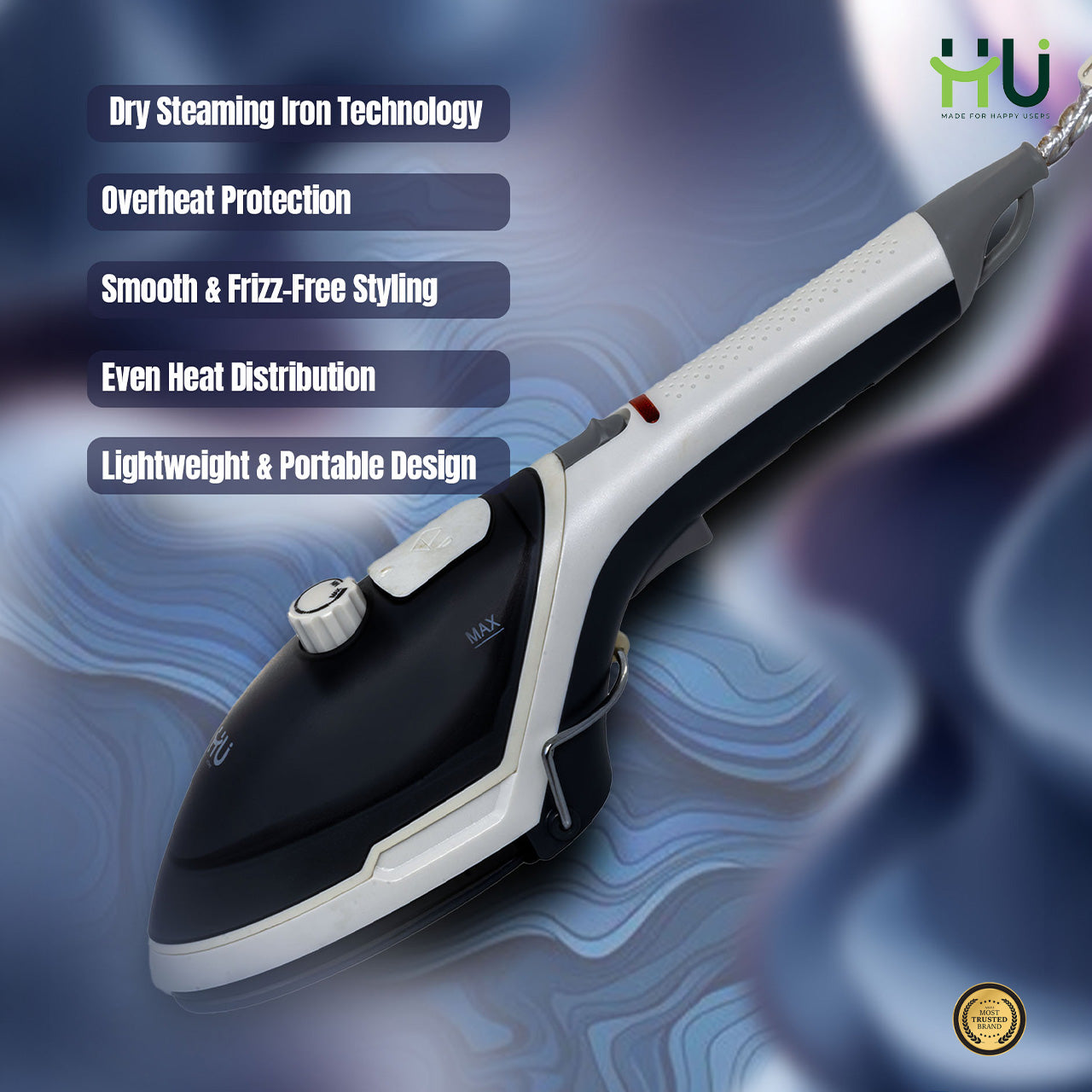 Steam Brush Hair Straightener with Ceramic Coating