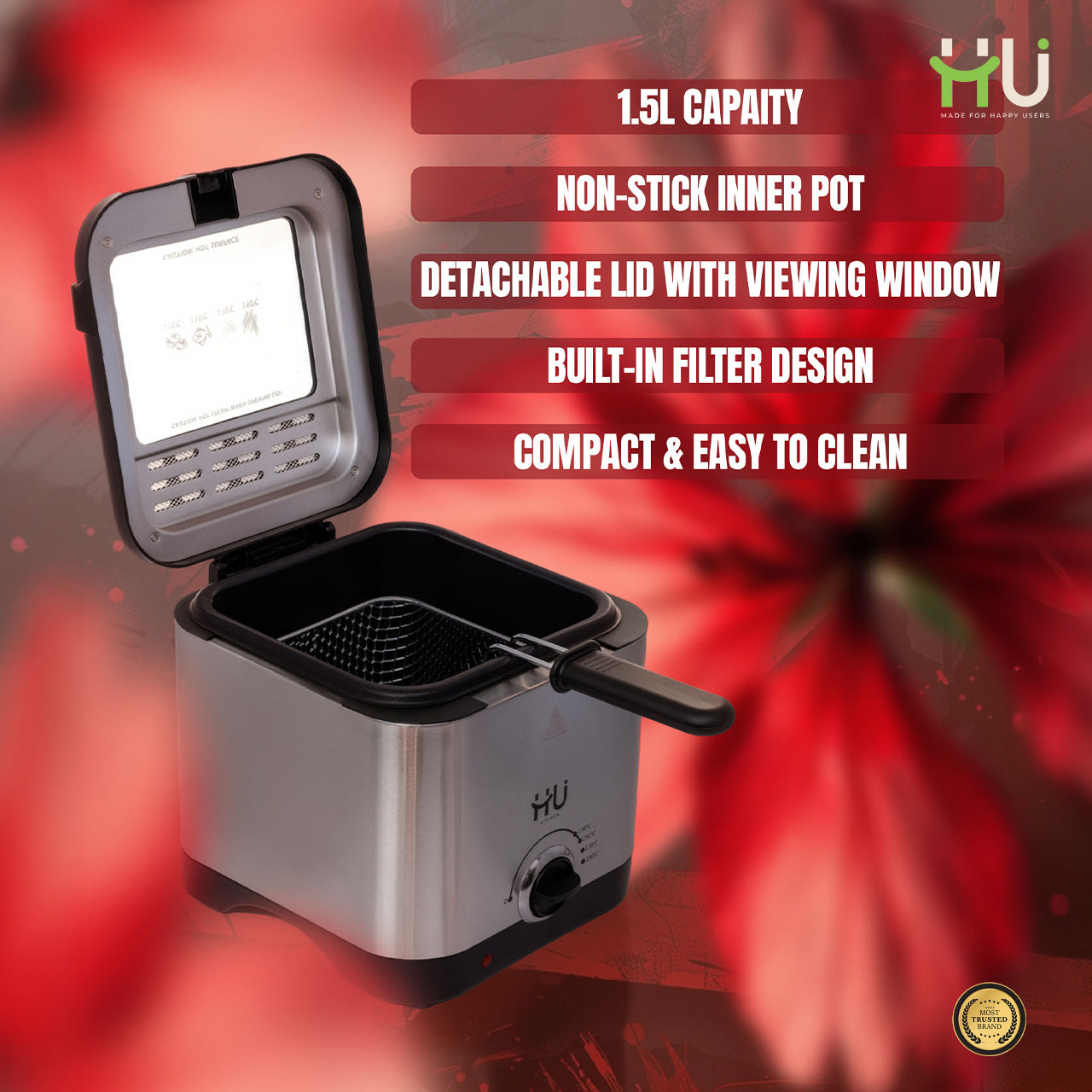 1.5L Electric Deep Fryer with Basket