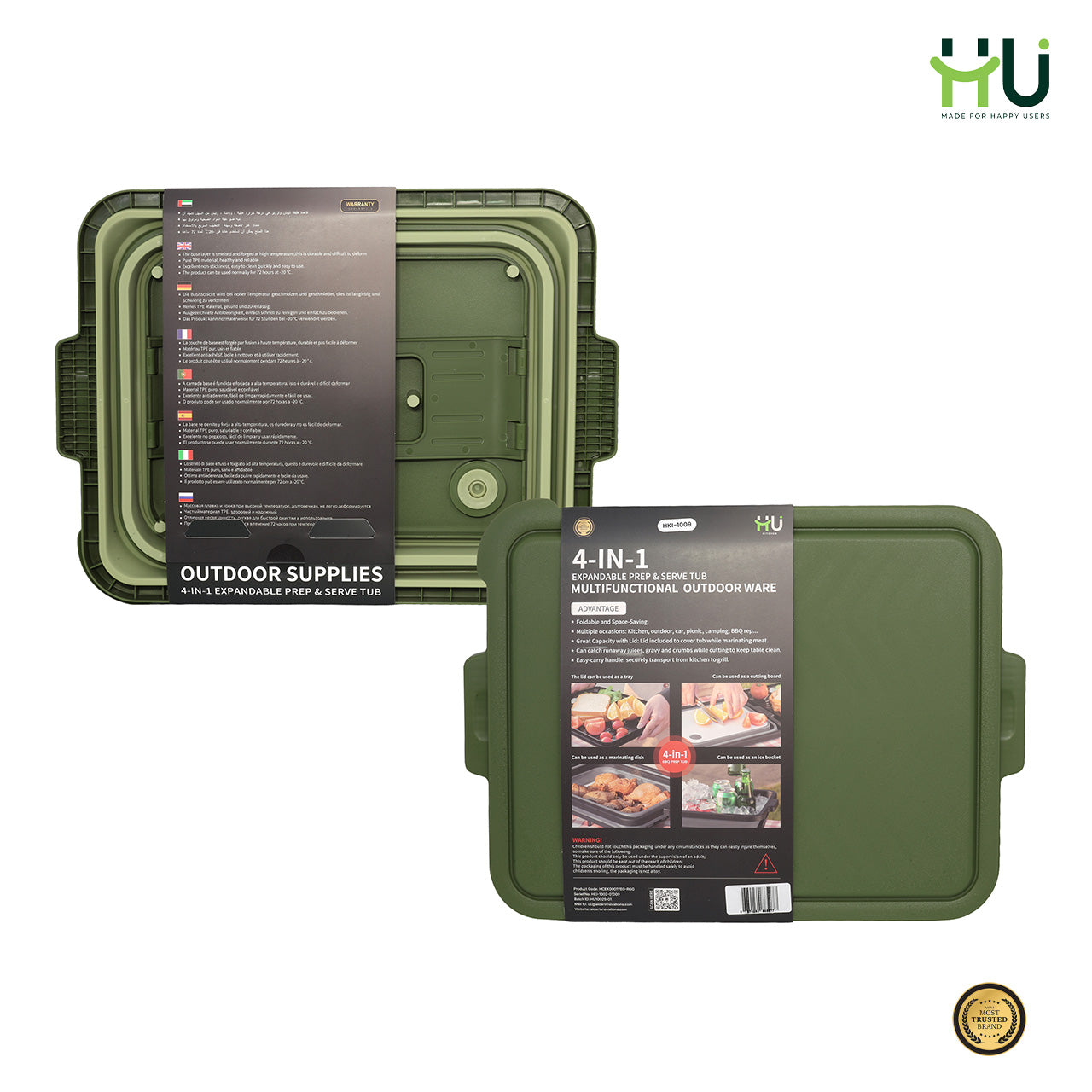 4-in-1 Expandable Prep & Serve Tub - Green
