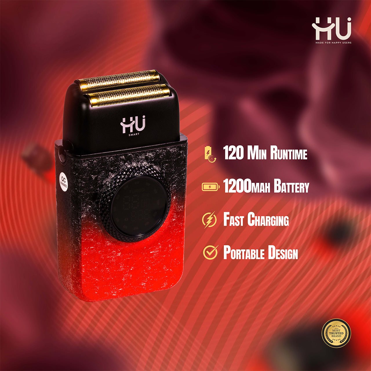 Rechargeable Electric Shaver for Men with 1200mAh Battery