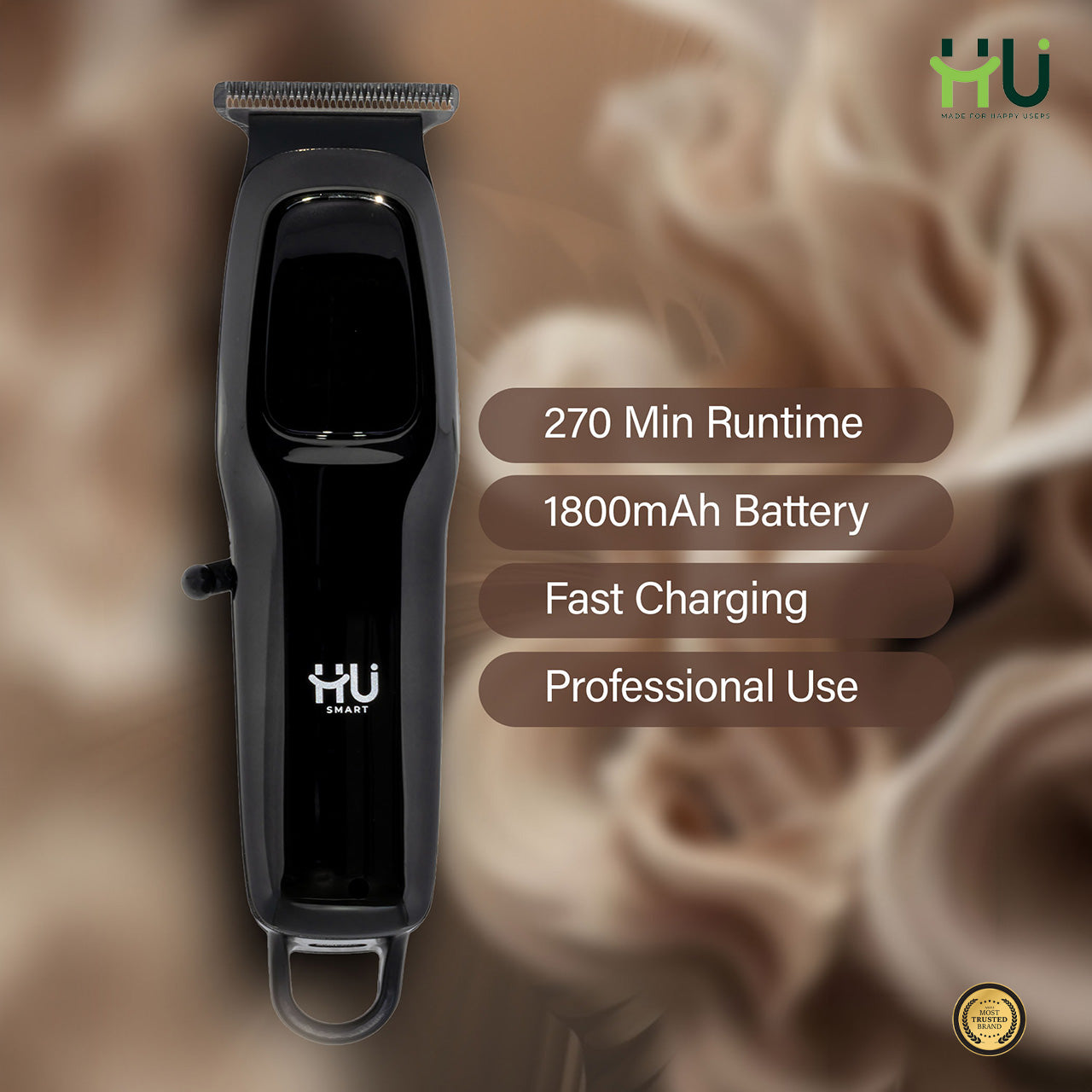 Professional Hair Clipper with 1800mAh Battery