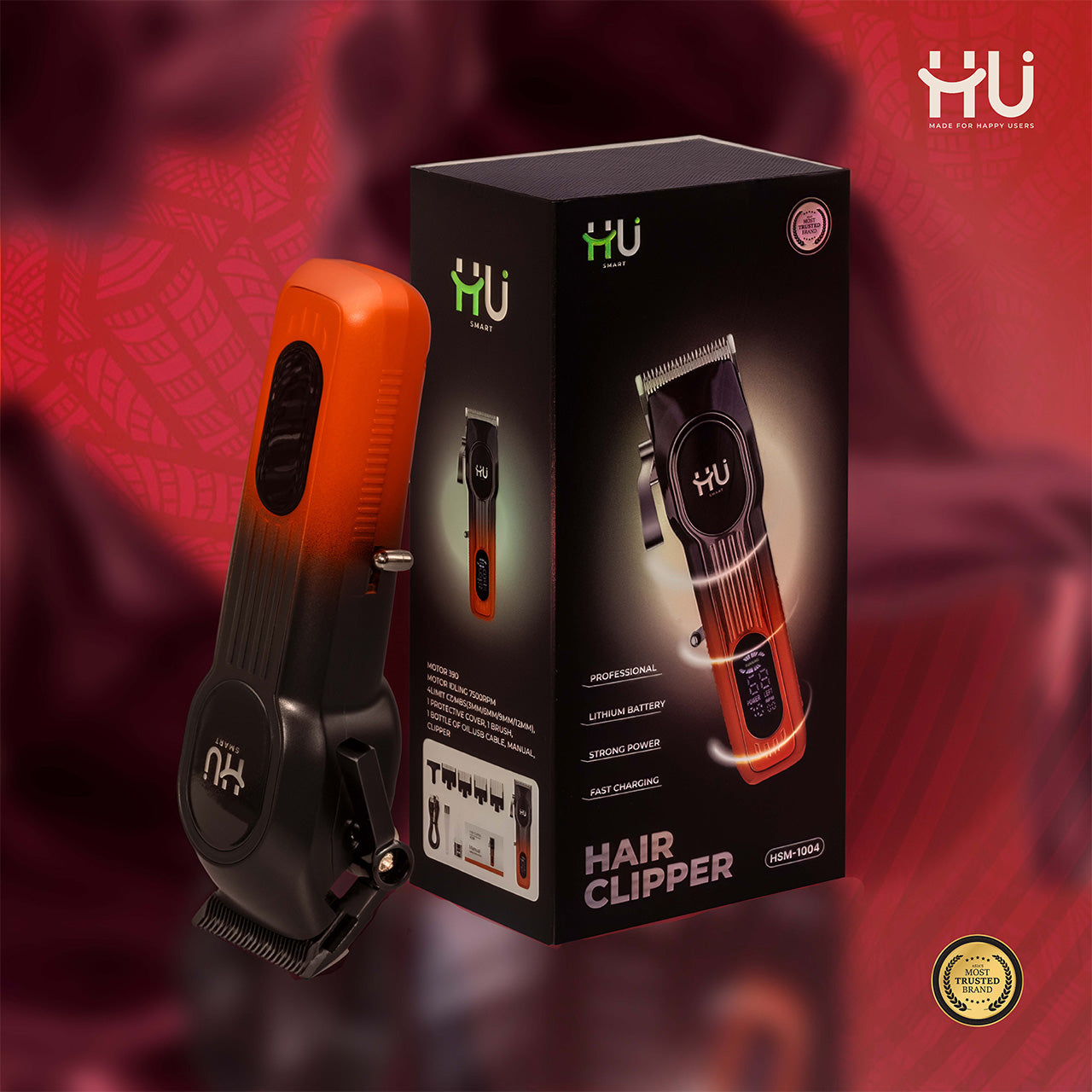 Professional Hair Clipper 2000mAh Cordless Trimmer