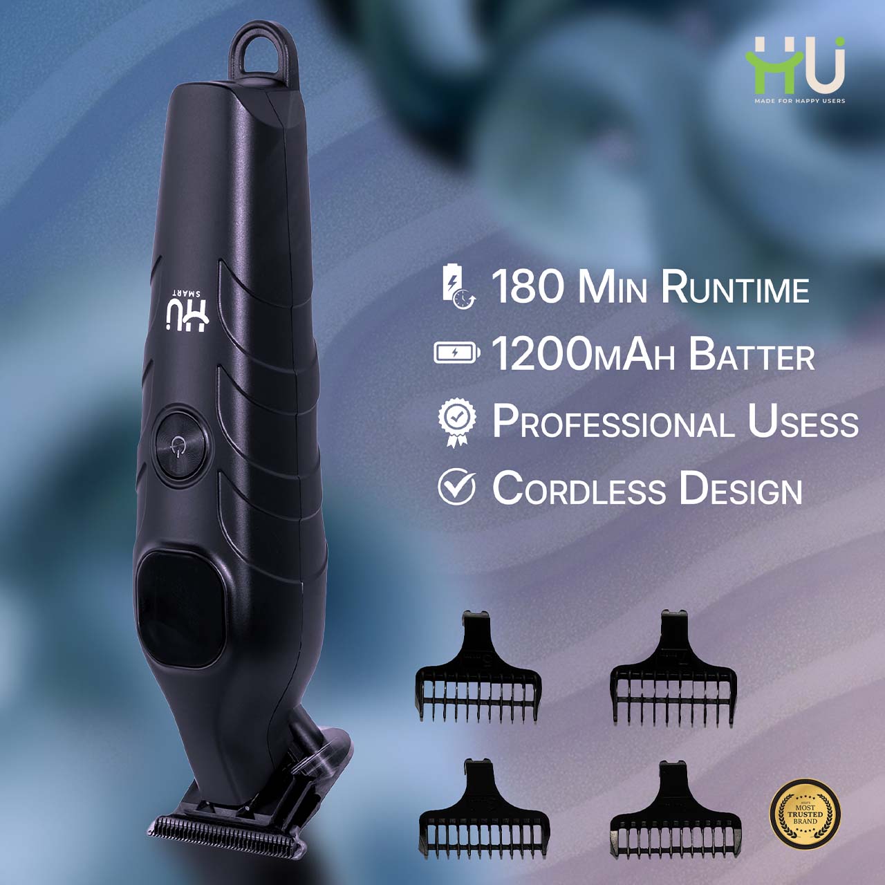 Professional Cordless Hair & Beard Trimmer (1200mAh)