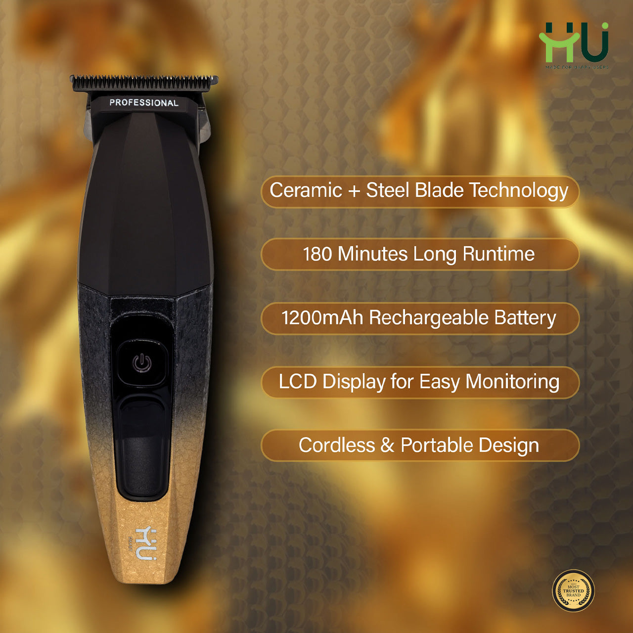 Rechargeable Electric Hair Trimmer 180 Minutes Runtime