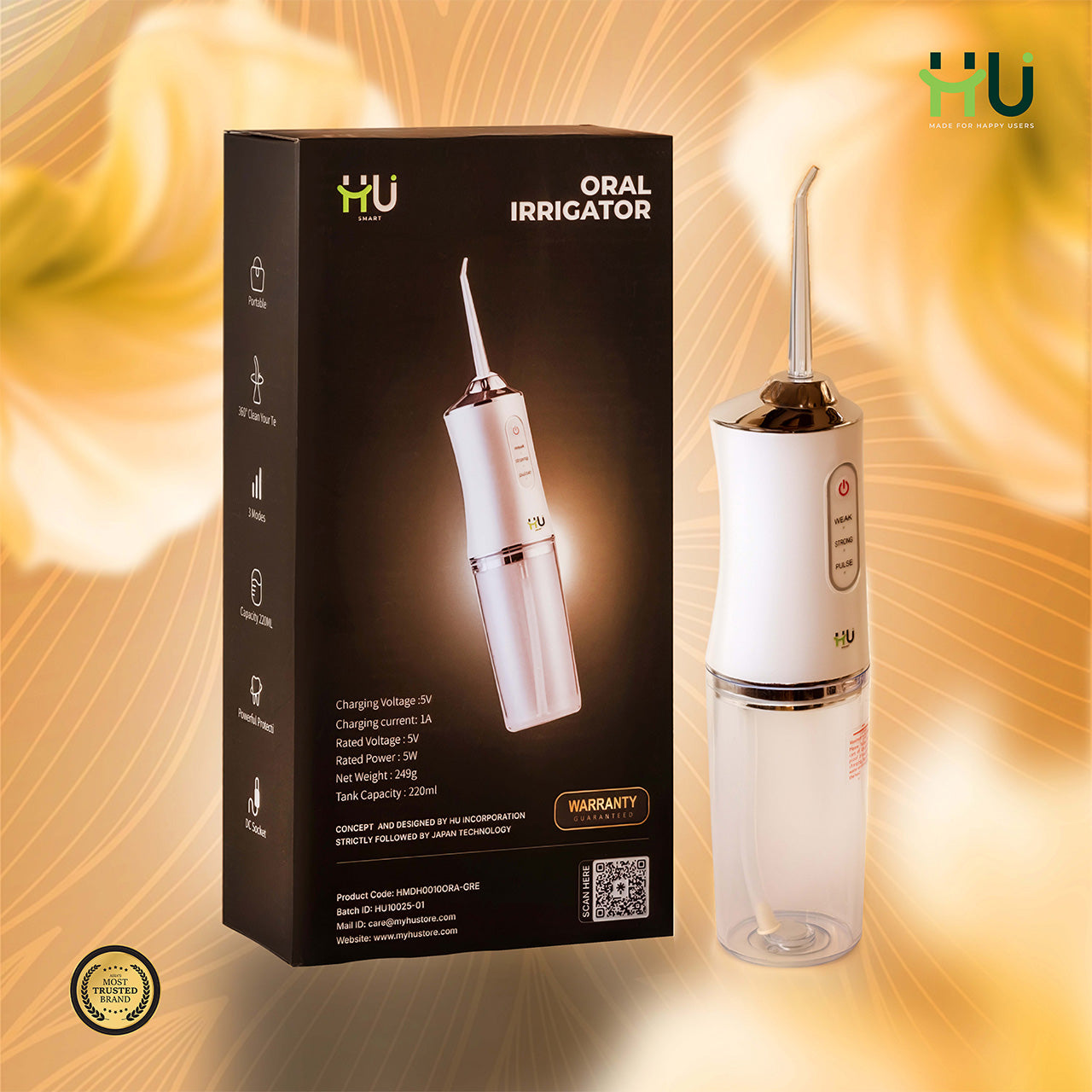 Portable Dental Water Flosser 360° Cleaning Irrigator