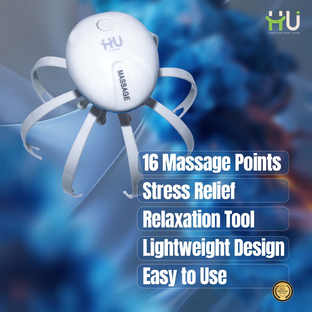 Head Massager with 16 Massage Points