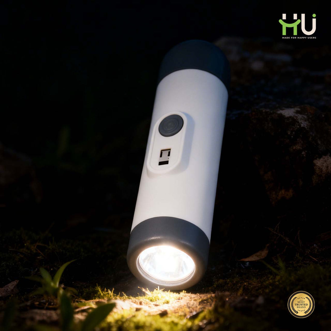 2-in-1 LED Flashlight & Mini Massager (Rechargeable, 6 Modes)