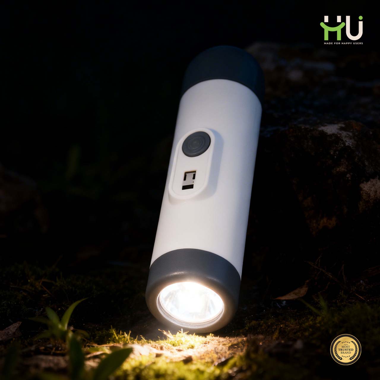 2-in-1 LED Flashlight & Mini Massager (Rechargeable, 6 Modes)